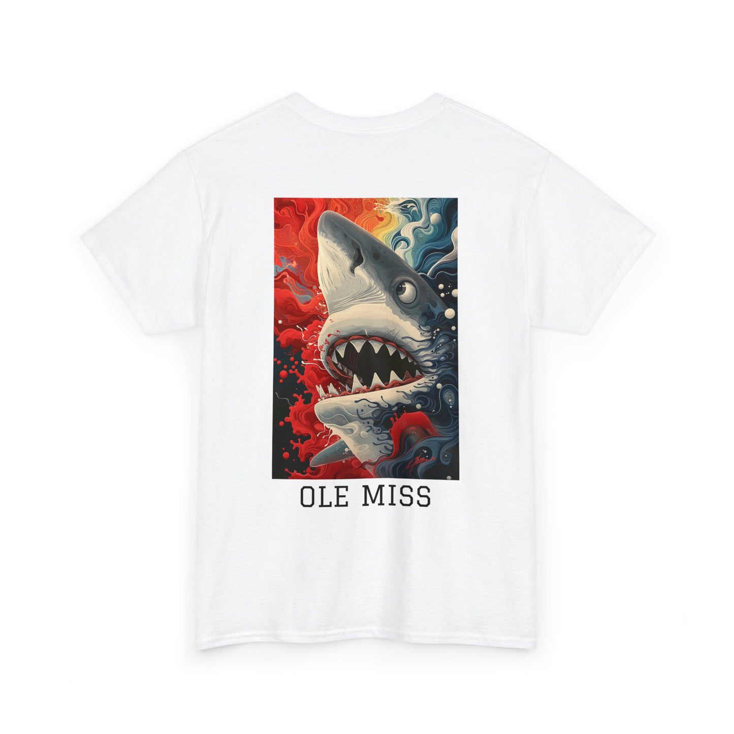 Ole Miss 01B - Unisex Heavy Cotton Tee - Image on the Back
