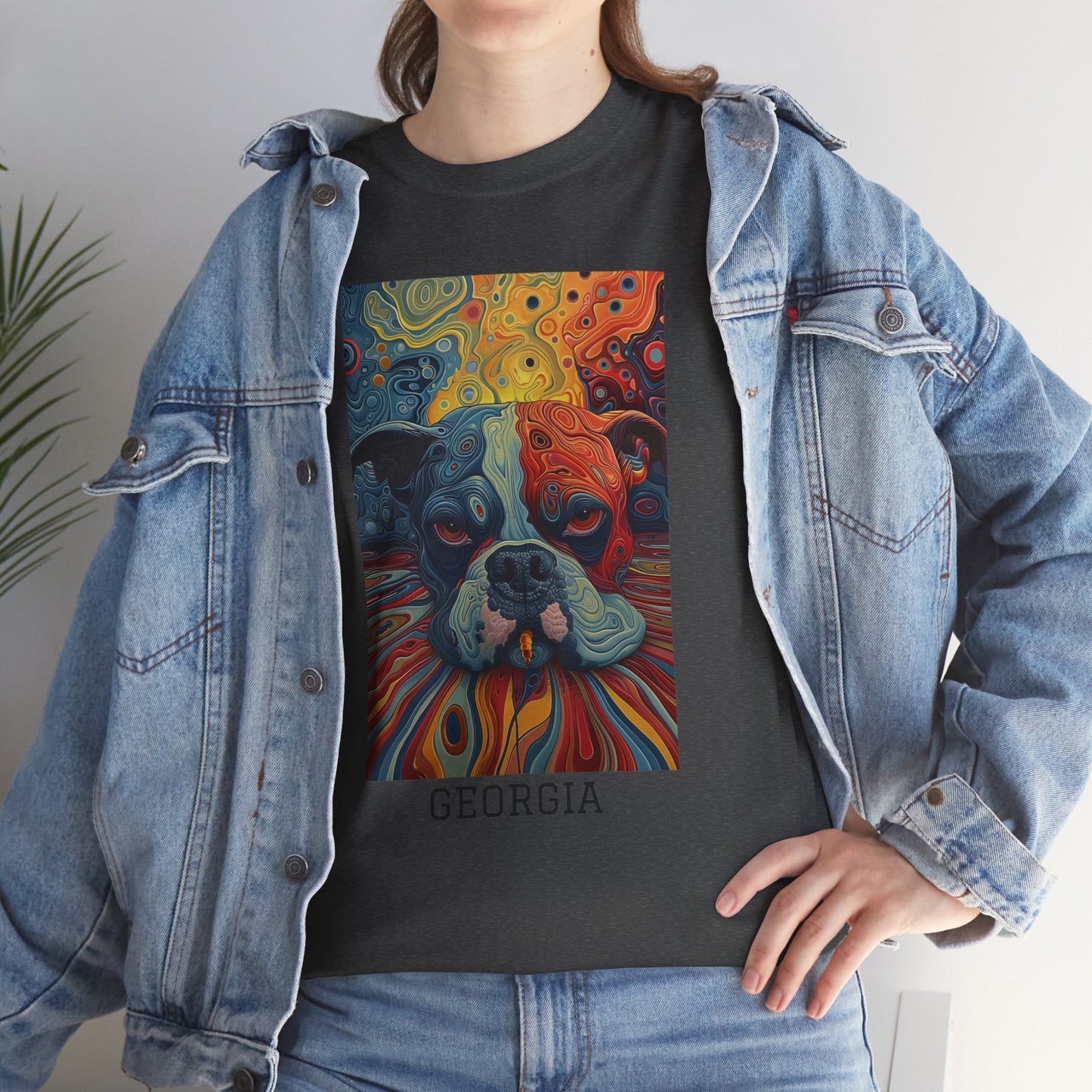 Georgia 03F - Unisex Heavy Cotton Tee - Image on the Front