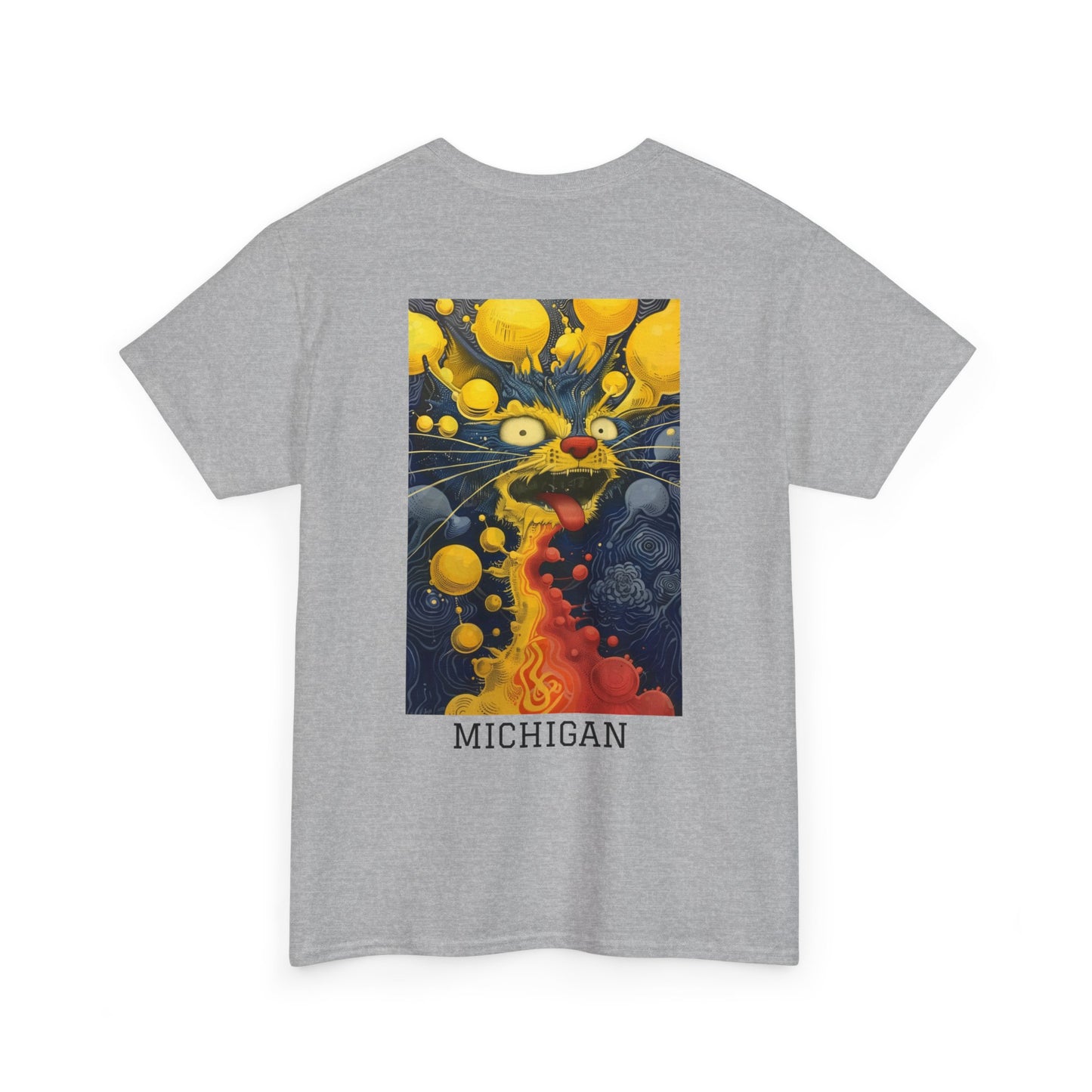 Michigan 01B - Unisex Heavy Cotton Tee - Image on the Back