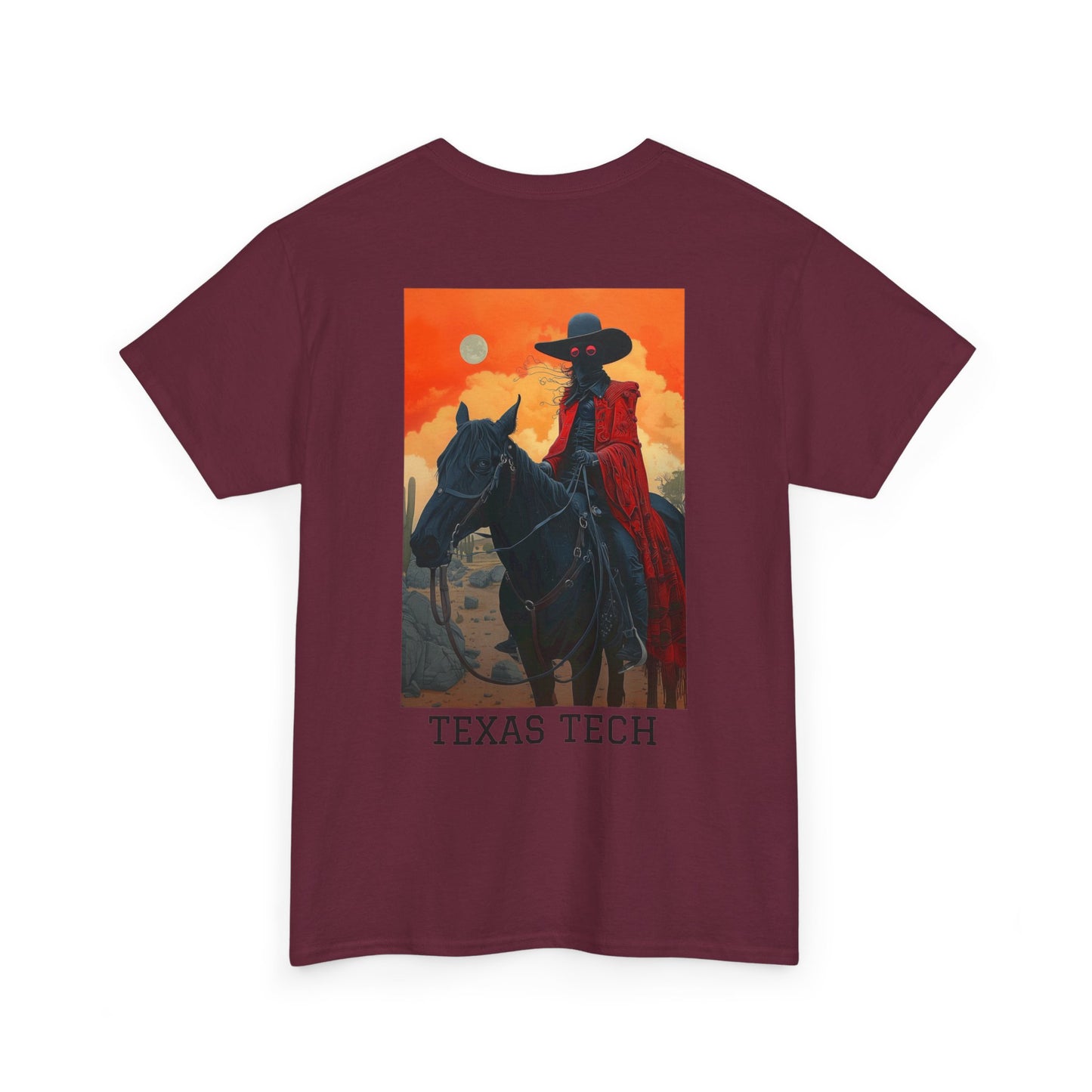 Texas Tech 01B - Unisex Heavy Cotton Tee - Image on the Back
