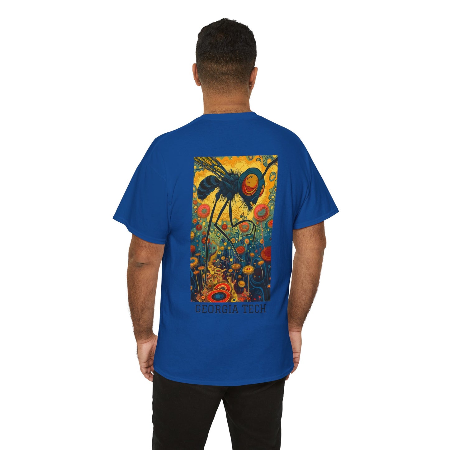 Georgia Tech 02B - Unisex Heavy Cotton Tee - Image on the Back