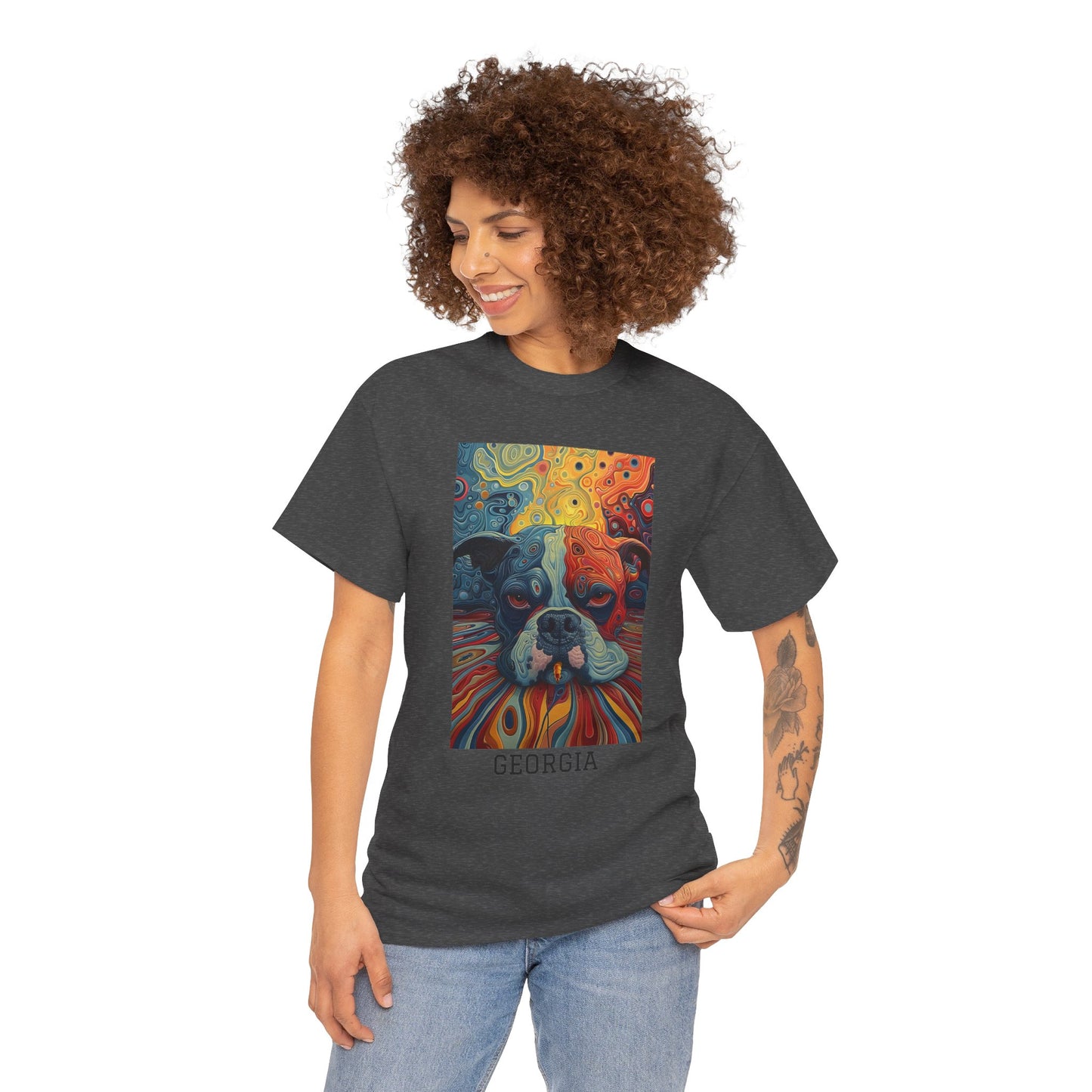 Georgia 03F - Unisex Heavy Cotton Tee - Image on the Front