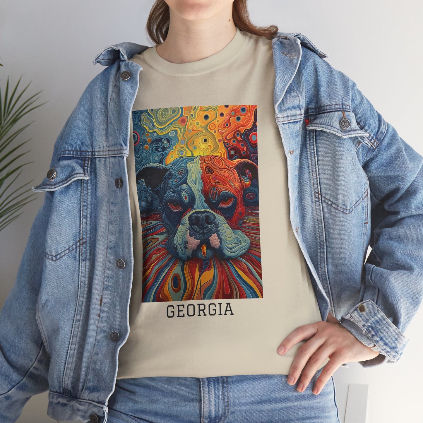 Georgia 03F - Unisex Heavy Cotton Tee - Image on the Front