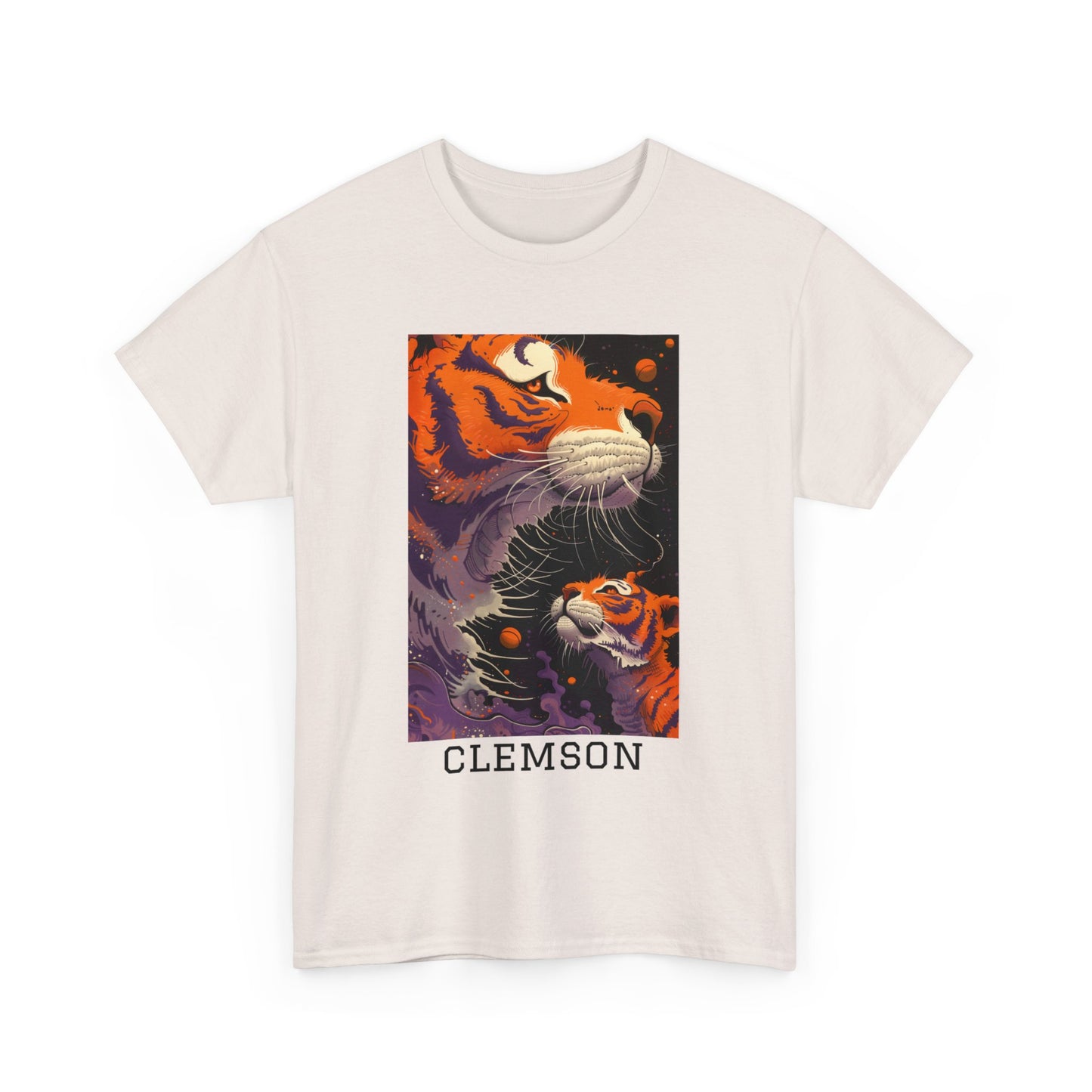 Clemson 01F - Unisex Heavy Cotton Tee - Image on the Front