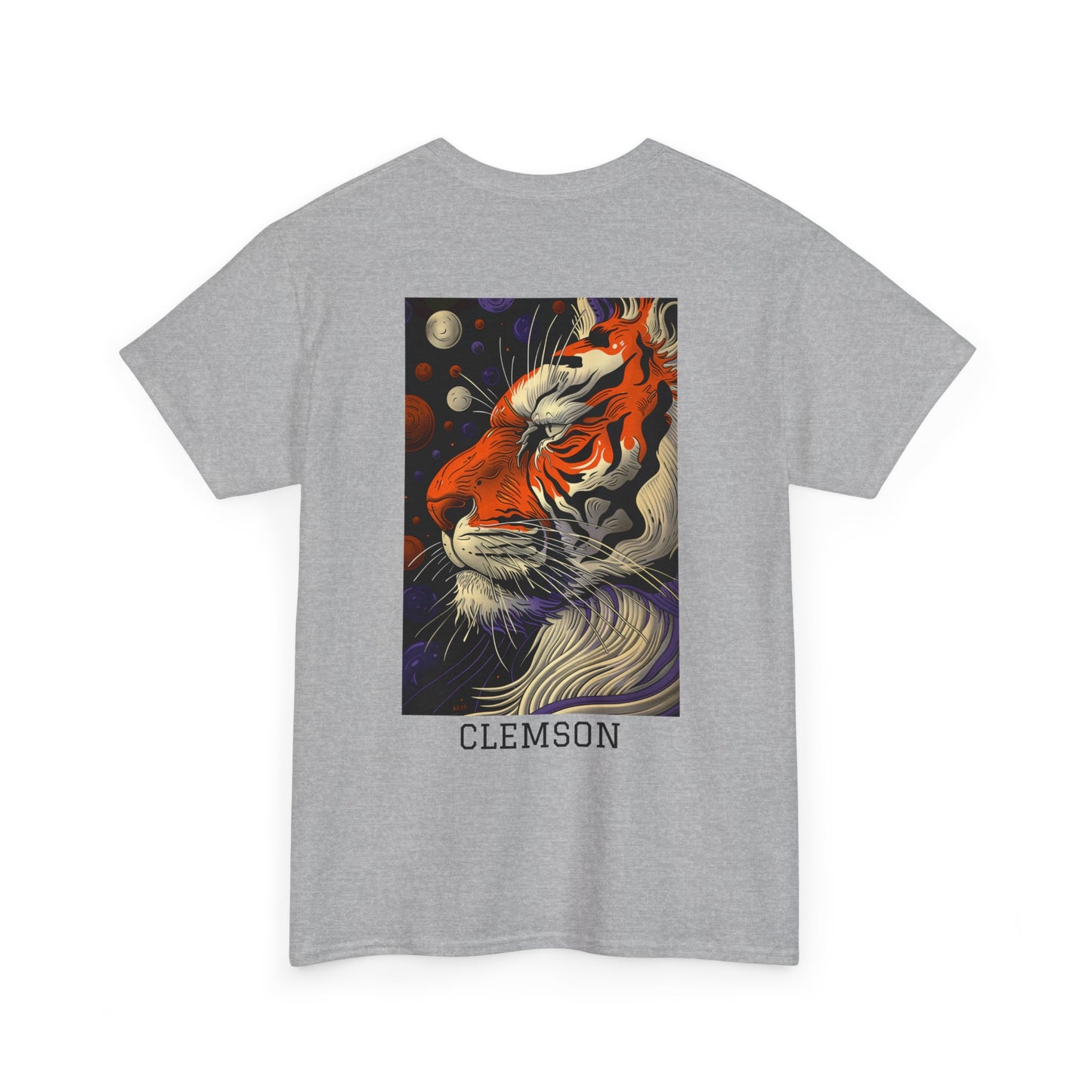 Clemson 02B - Unisex Heavy Cotton Tee - Image on the Back