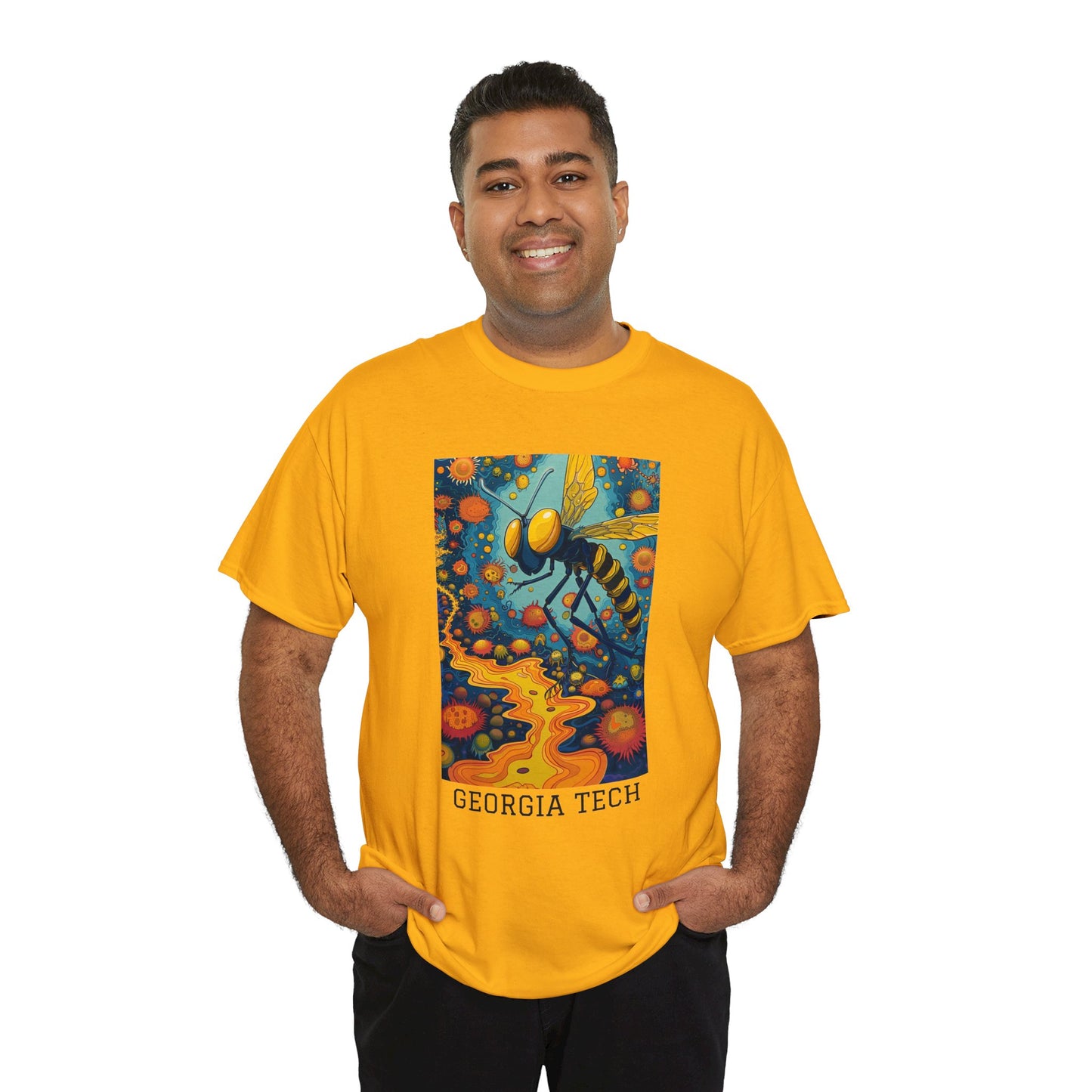 Georgia Tech 03F - Unisex Heavy Cotton Tee - Image on the Front