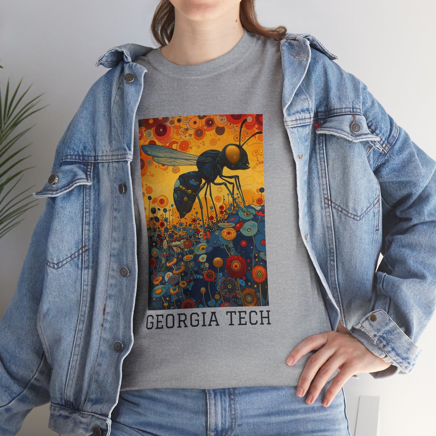 Georgia Tech 02F - Unisex Heavy Cotton Tee - Image on the Front