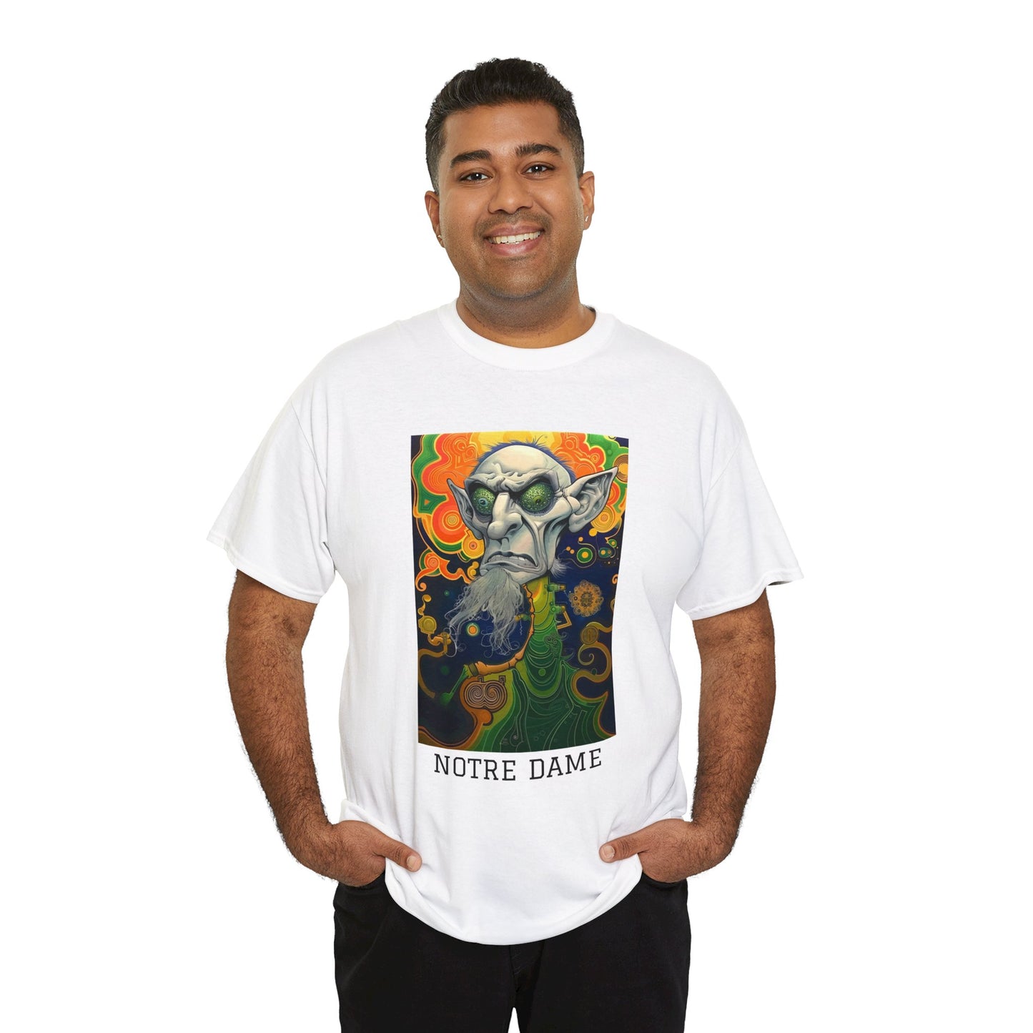 Notre Dame 03F - Unisex Heavy Cotton Tee - Image on the Front