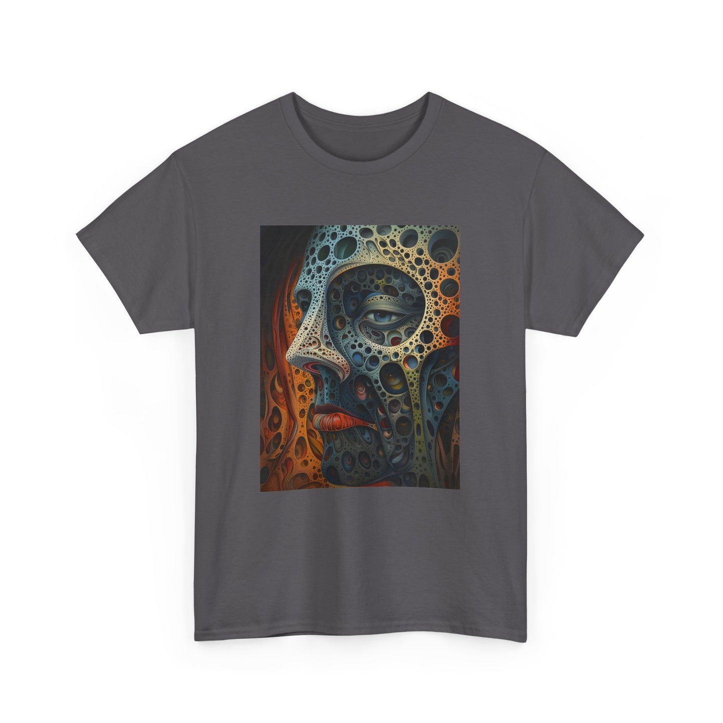 Face 01F - Unisex Heavy Cotton Tee - Image on the Front