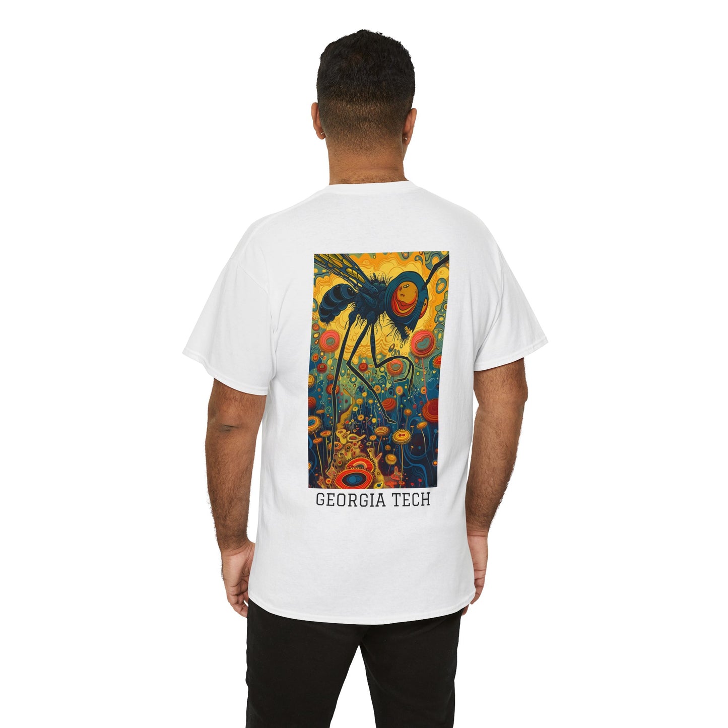 Georgia Tech 02B - Unisex Heavy Cotton Tee - Image on the Back