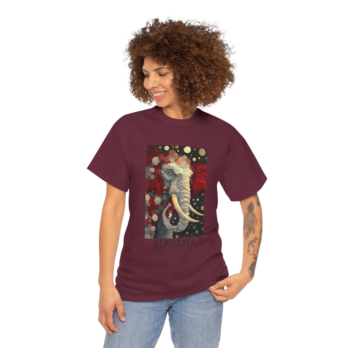 Alabama 01F - Unisex Heavy Cotton Tee - Image on the Front