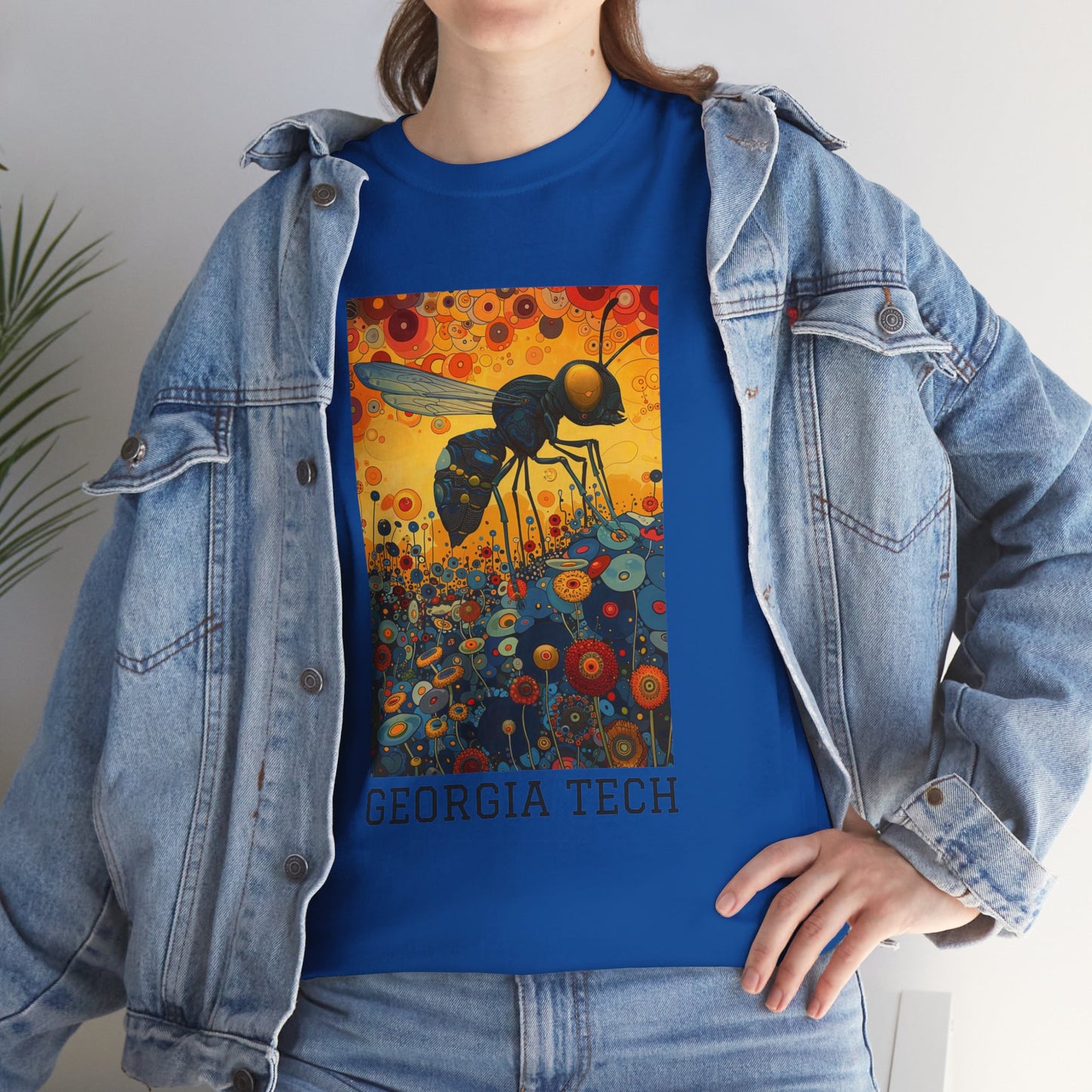 Georgia Tech 01F - Unisex Heavy Cotton Tee - Image on the Front