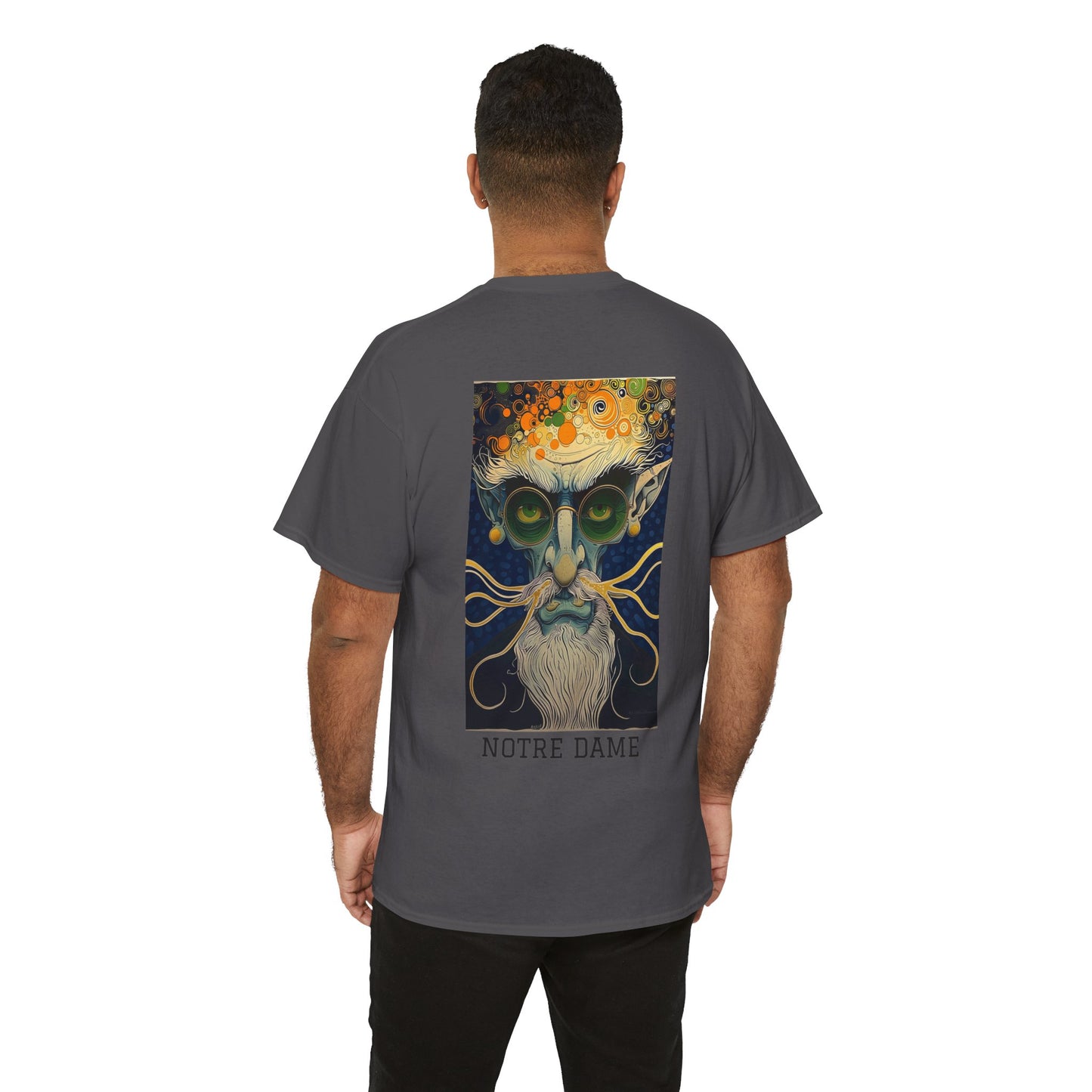 Notre Dame 02B - Unisex Heavy Cotton Tee - Image on the Back