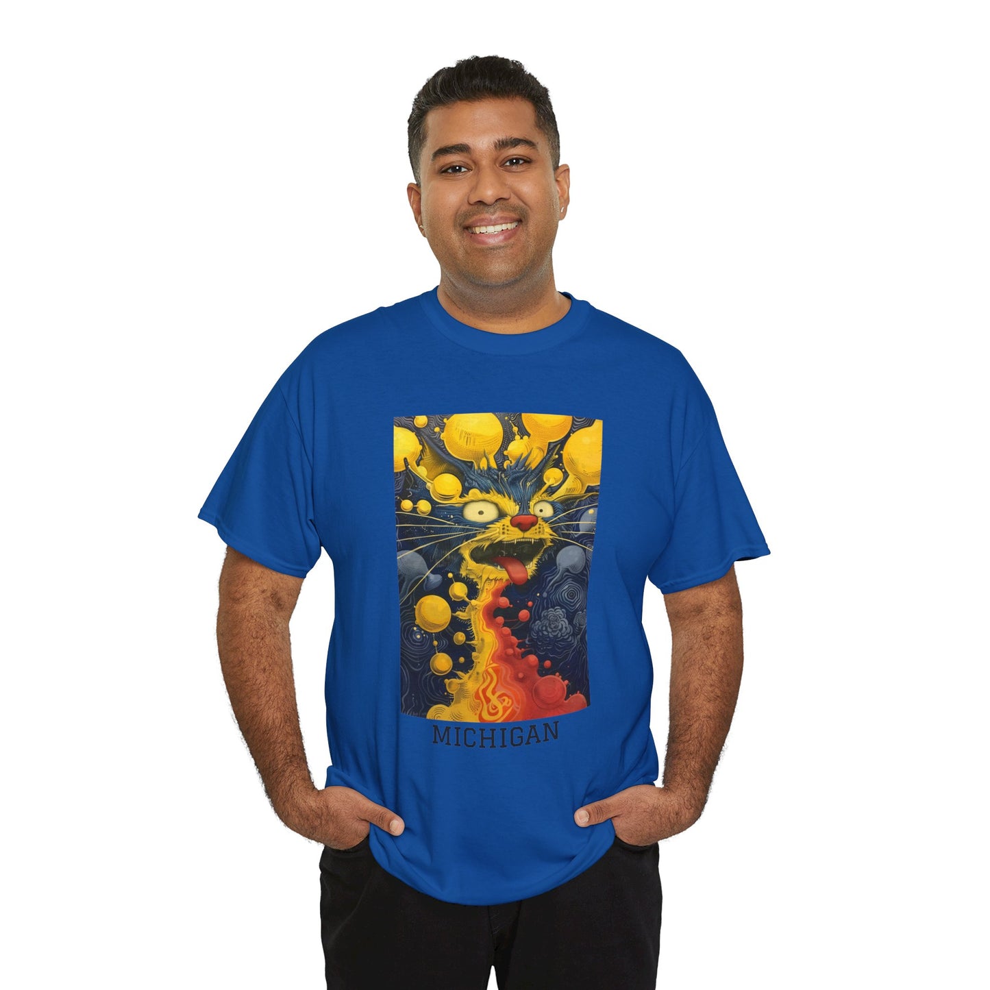 Michigan 01F - Unisex Heavy Cotton Tee - Image on the Front