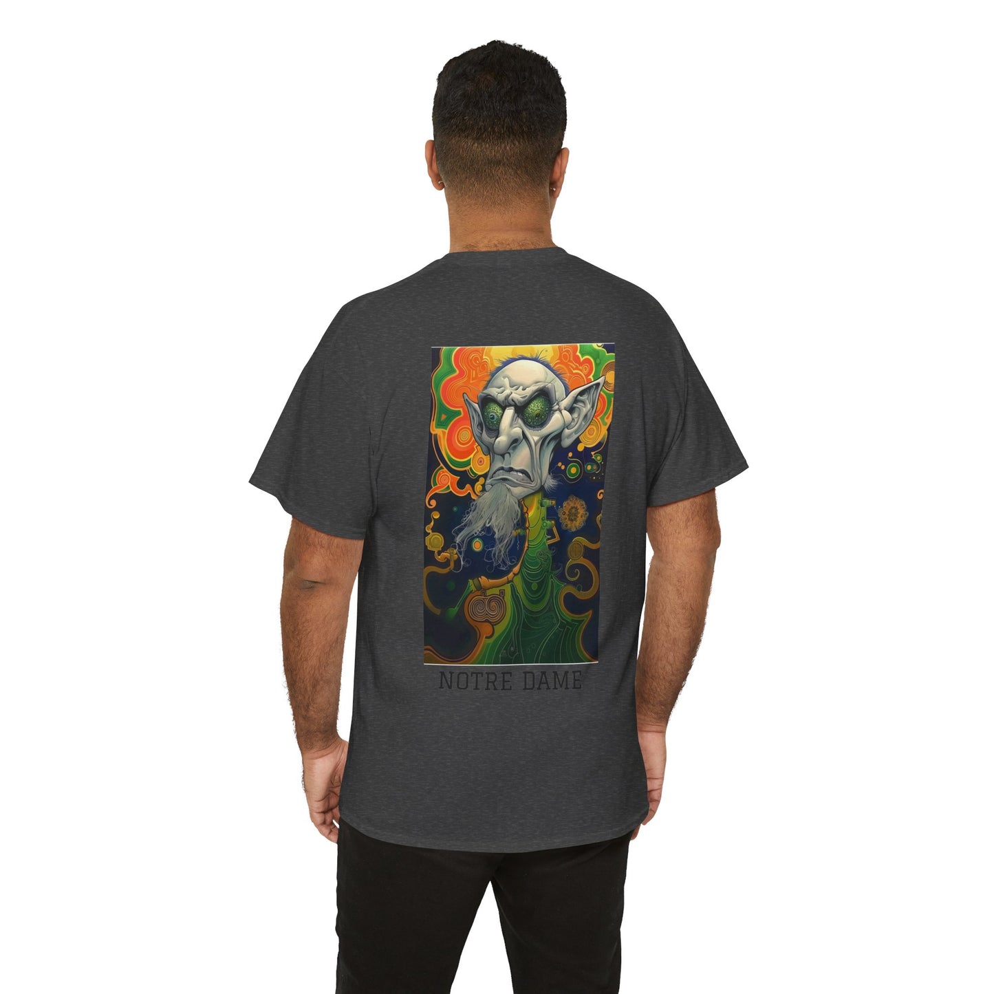 Notre Dame 03B - Unisex Heavy Cotton Tee - Image on the Back