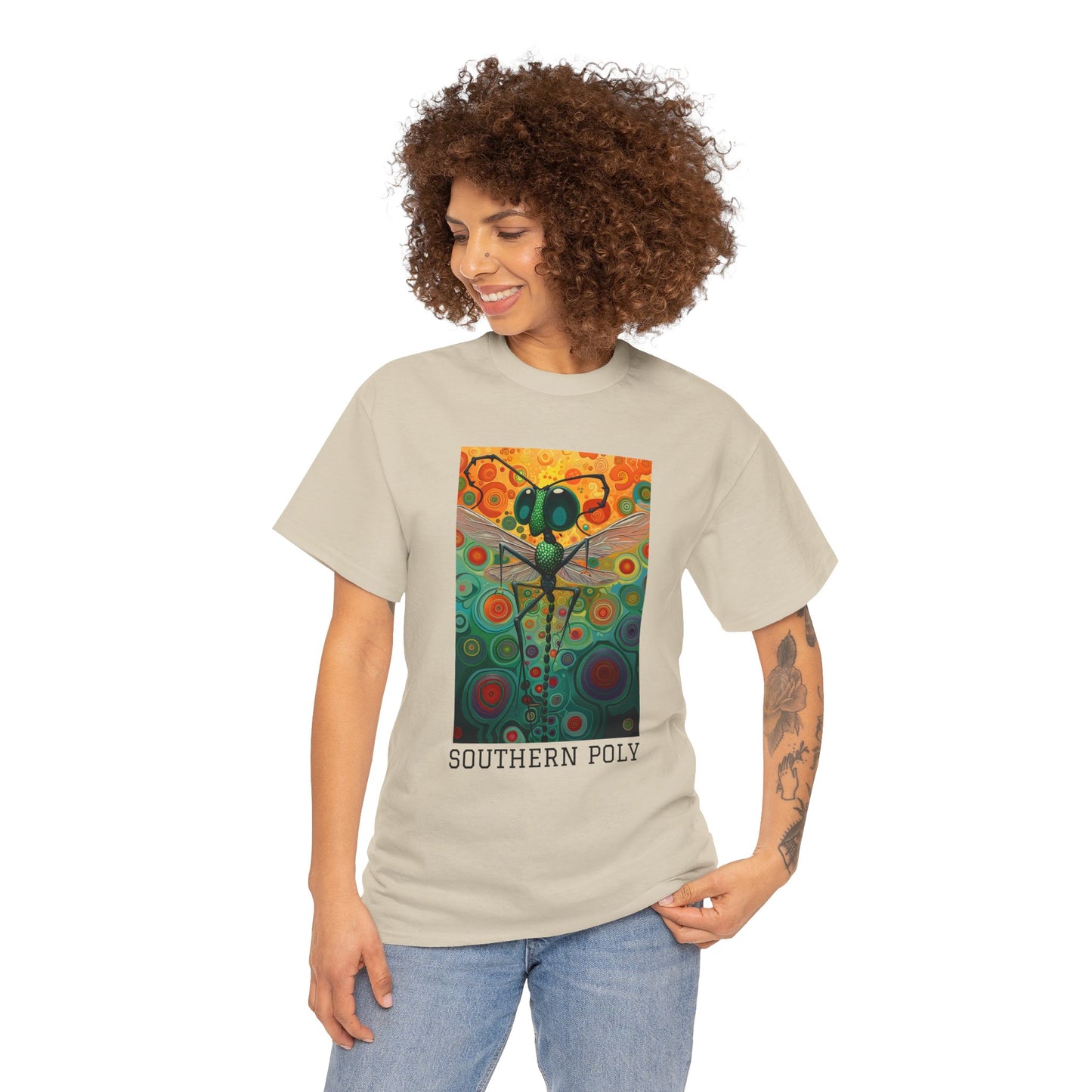 Southern Poly 01F - Unisex Heavy Cotton Tee - Image on the Front