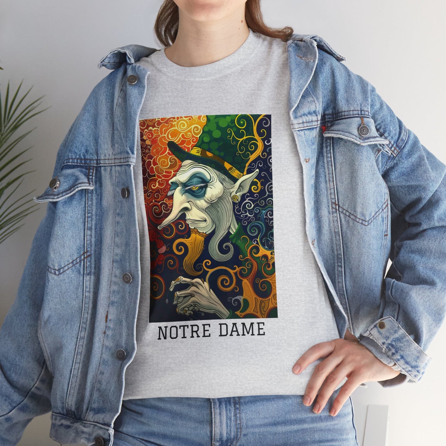 Notre Dame 01F - Unisex Heavy Cotton Tee - Image on the Front