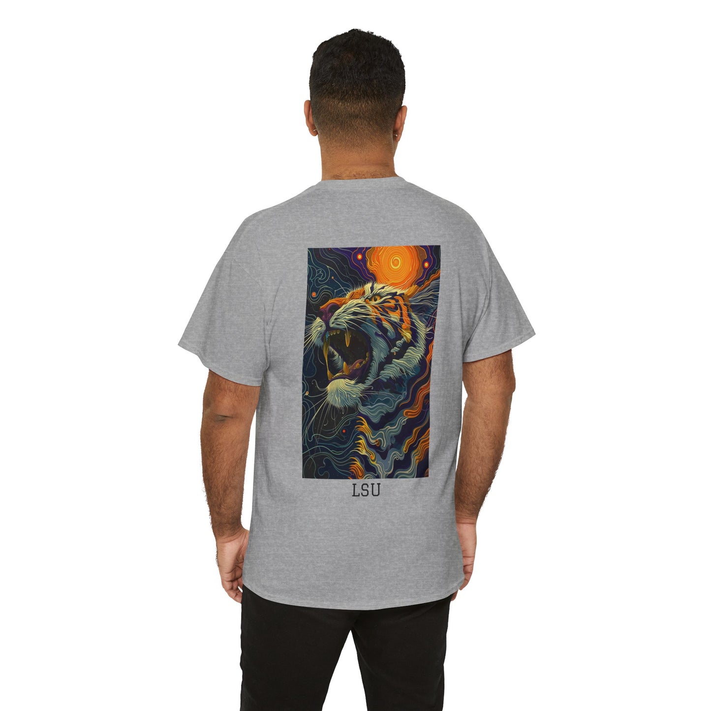LSU 01B - Unisex Heavy Cotton Tee - Image on the Back