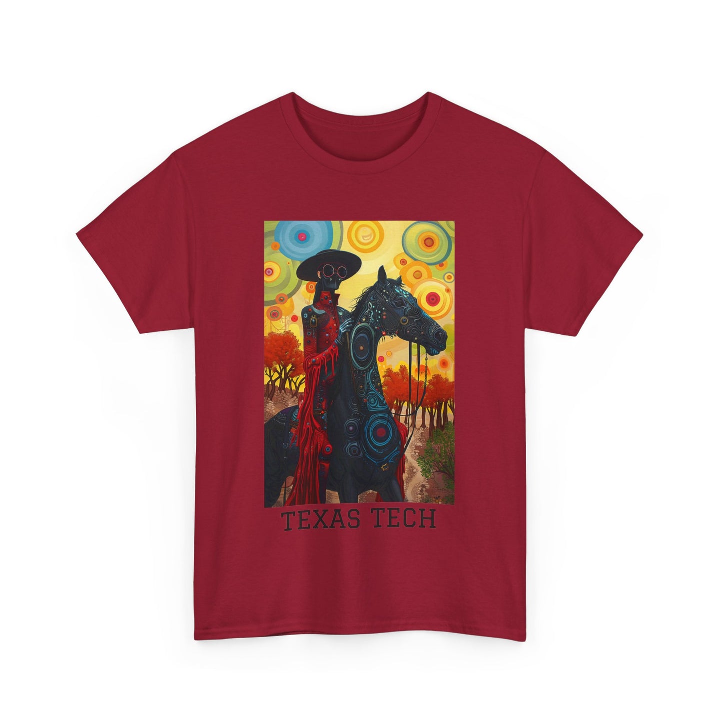 Texas Tech 02F - Unisex Heavy Cotton Tee - Image on the Front