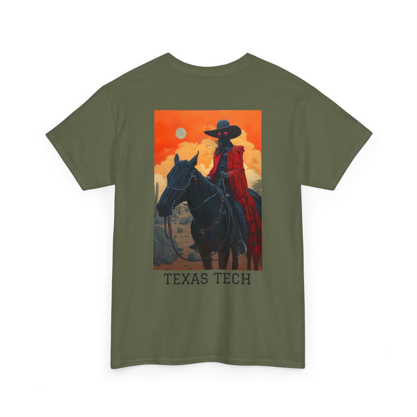 Texas Tech 01B - Unisex Heavy Cotton Tee - Image on the Back