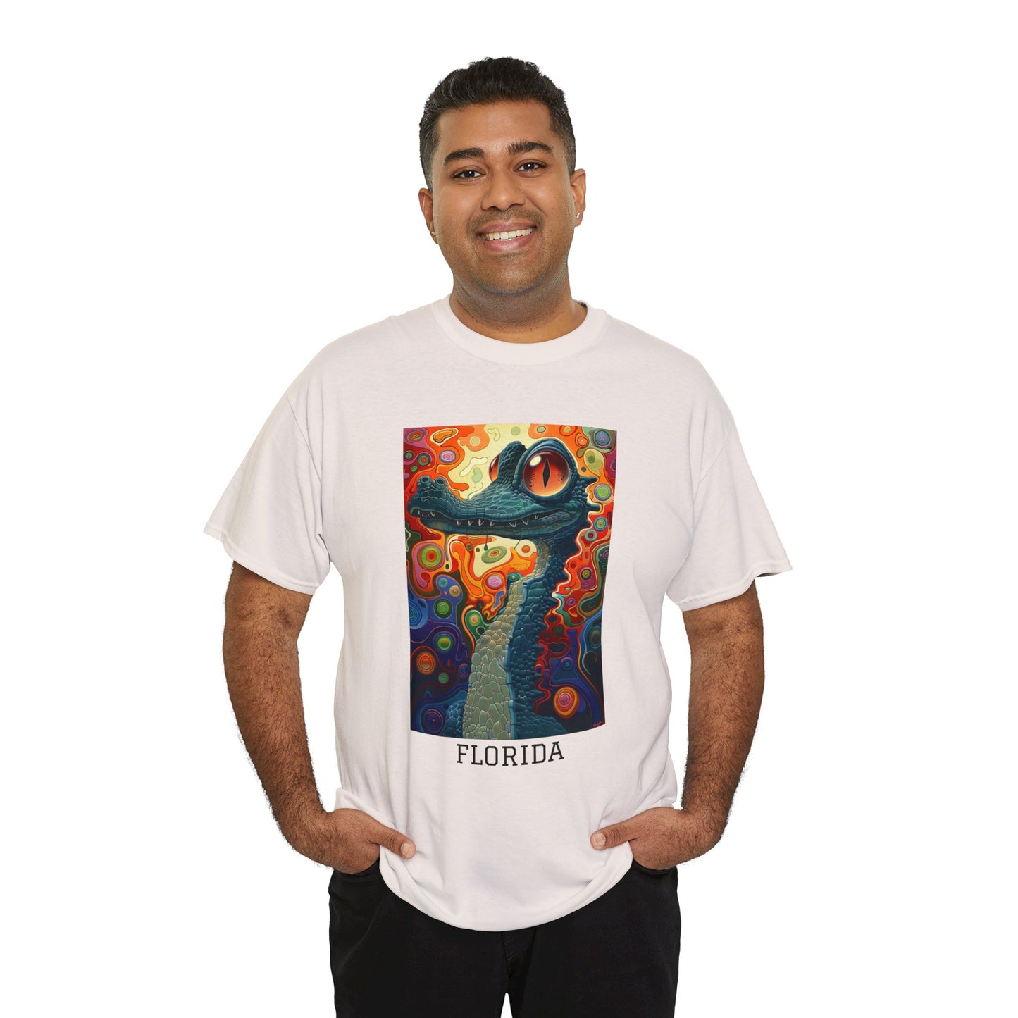 Florida 01F - Unisex Heavy Cotton Tee - Image on the Front