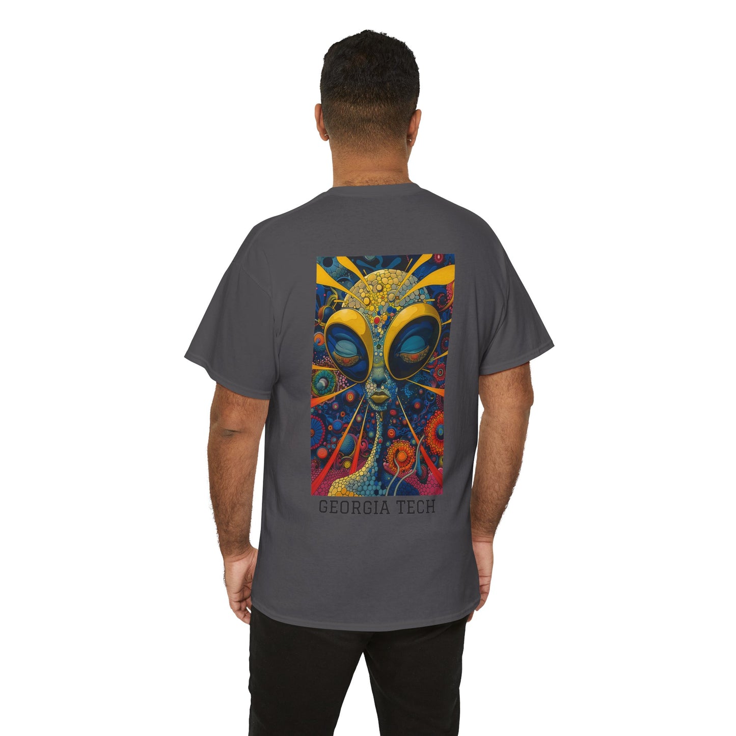 Georgia Tech 04B - Unisex Heavy Cotton Tee - Image on the Back