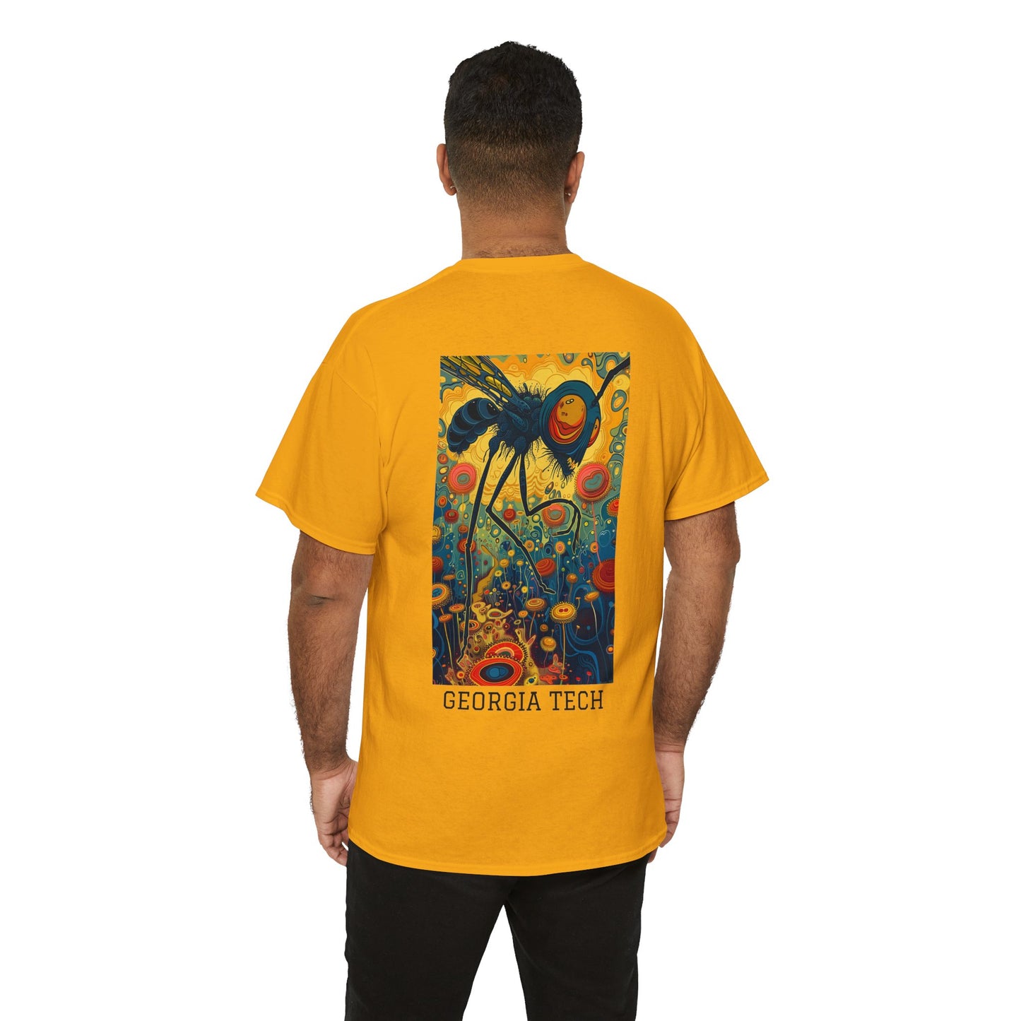 Georgia Tech 02B - Unisex Heavy Cotton Tee - Image on the Back
