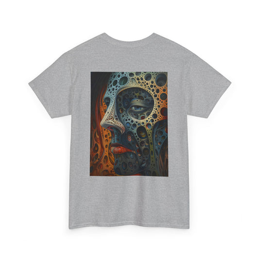 Face 01B - Unisex Heavy Cotton Tee - Image on the Back
