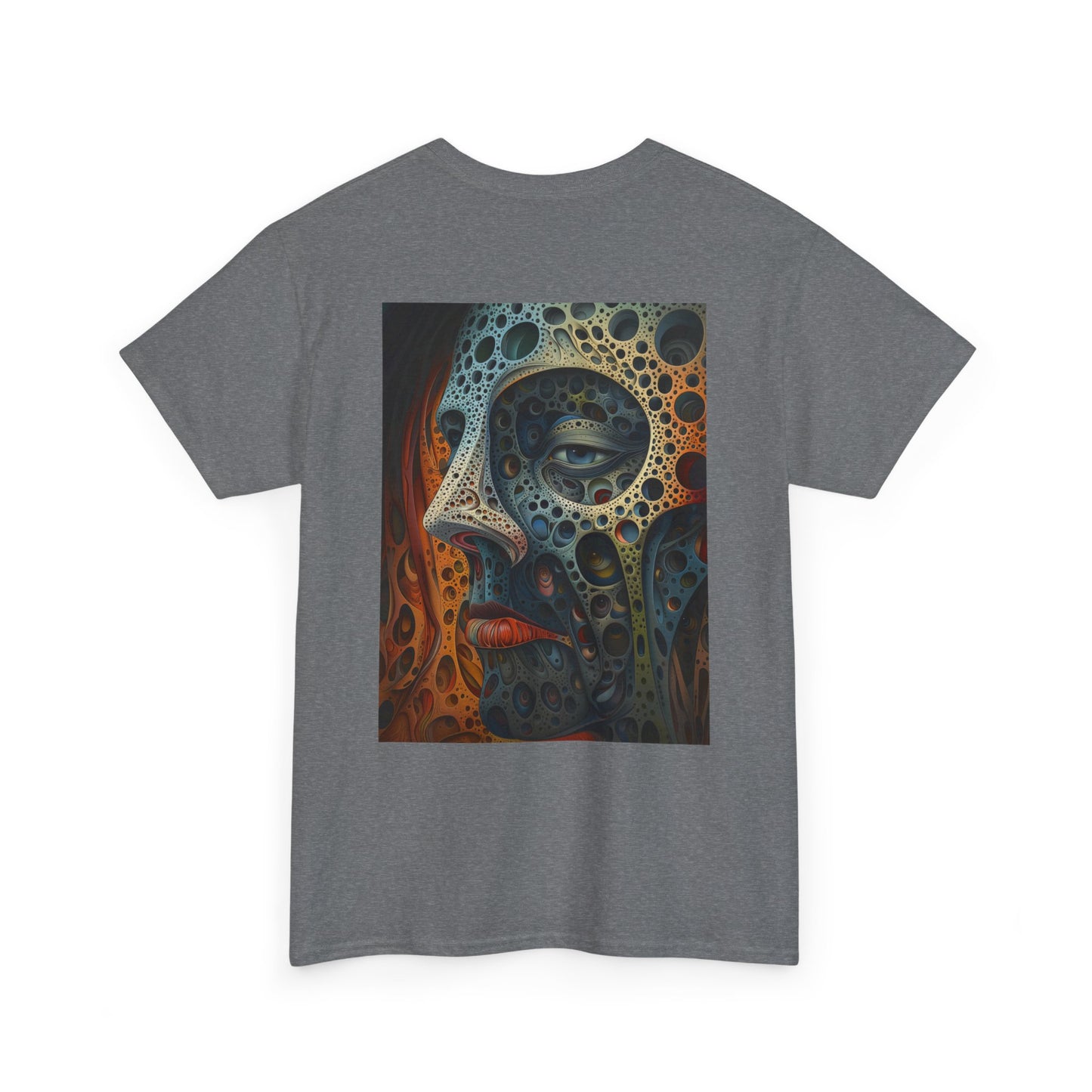 Face 01B - Unisex Heavy Cotton Tee - Image on the Back