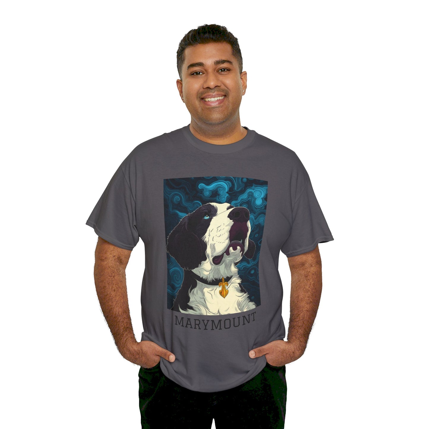 Marymount 01F - Unisex Heavy Cotton Tee - Image on the Front