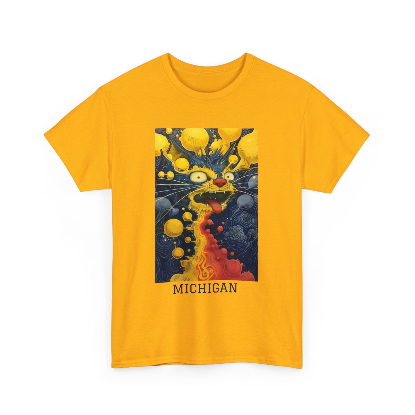 Michigan 01F - Unisex Heavy Cotton Tee - Image on the Front
