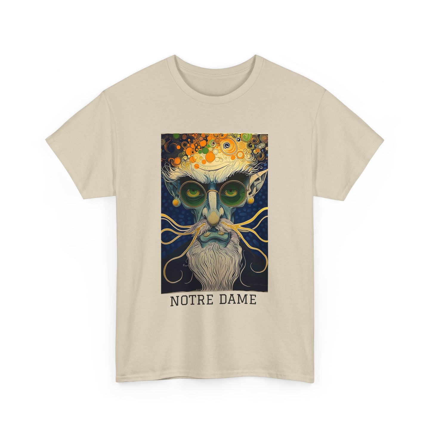 Notre Dame 02F - Unisex Heavy Cotton Tee - Image on the Front