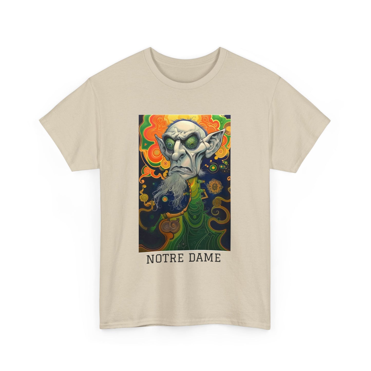 Notre Dame 03F - Unisex Heavy Cotton Tee - Image on the Front