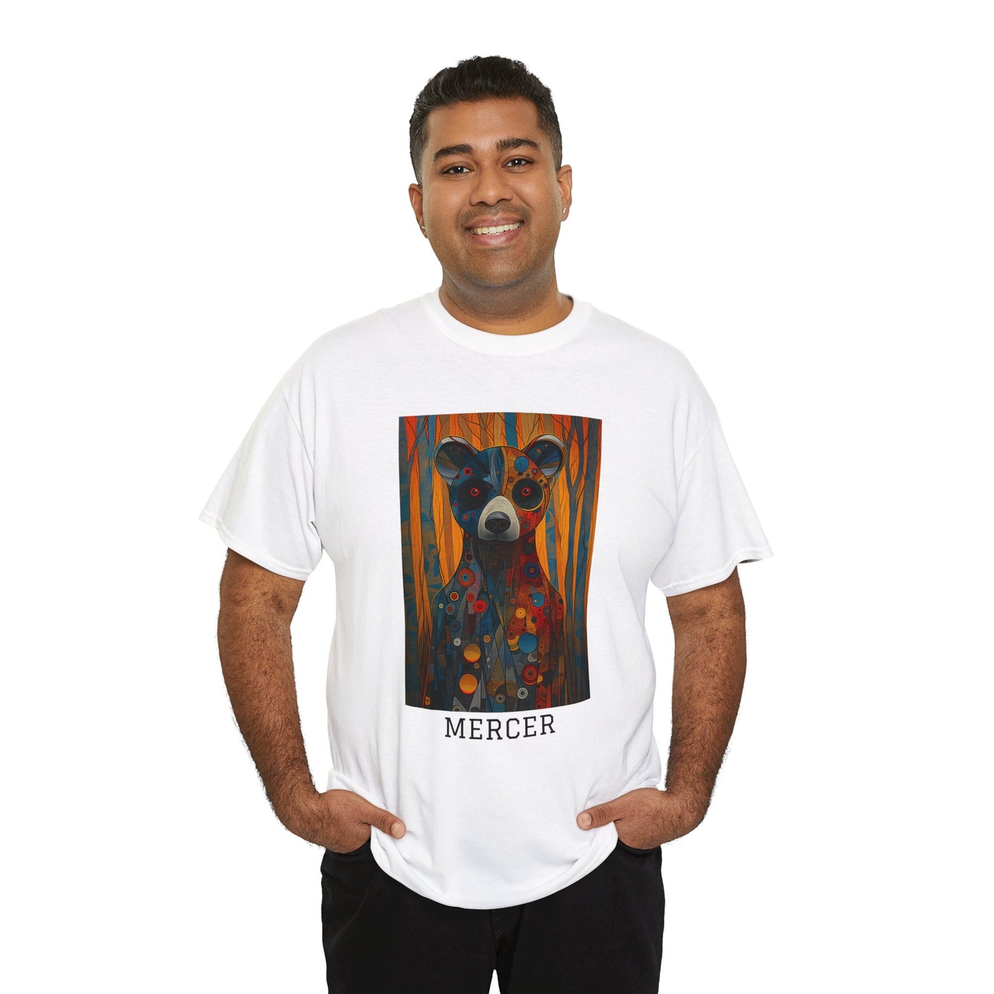 Mercer 01F - Unisex Heavy Cotton Tee - Image on the Front