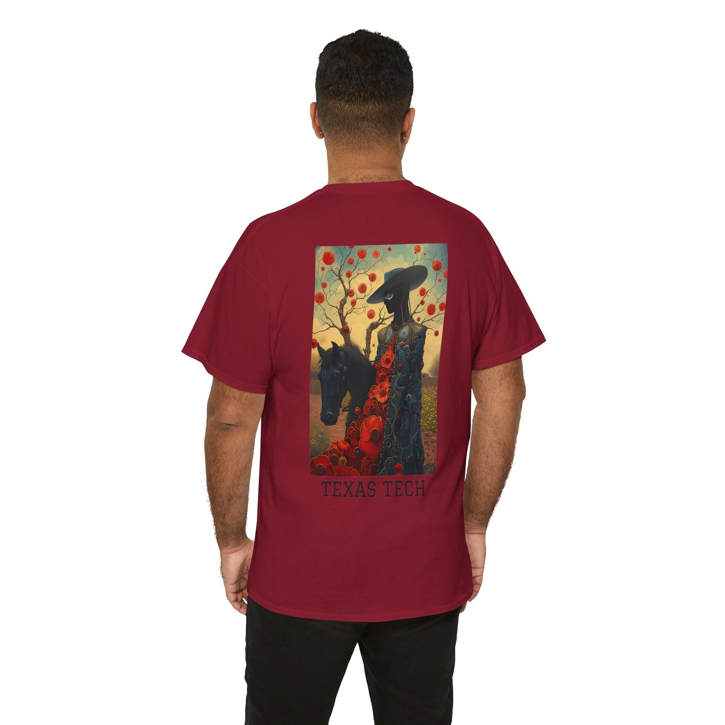 Texas Tech 03B - Unisex Heavy Cotton Tee - Image on the Back