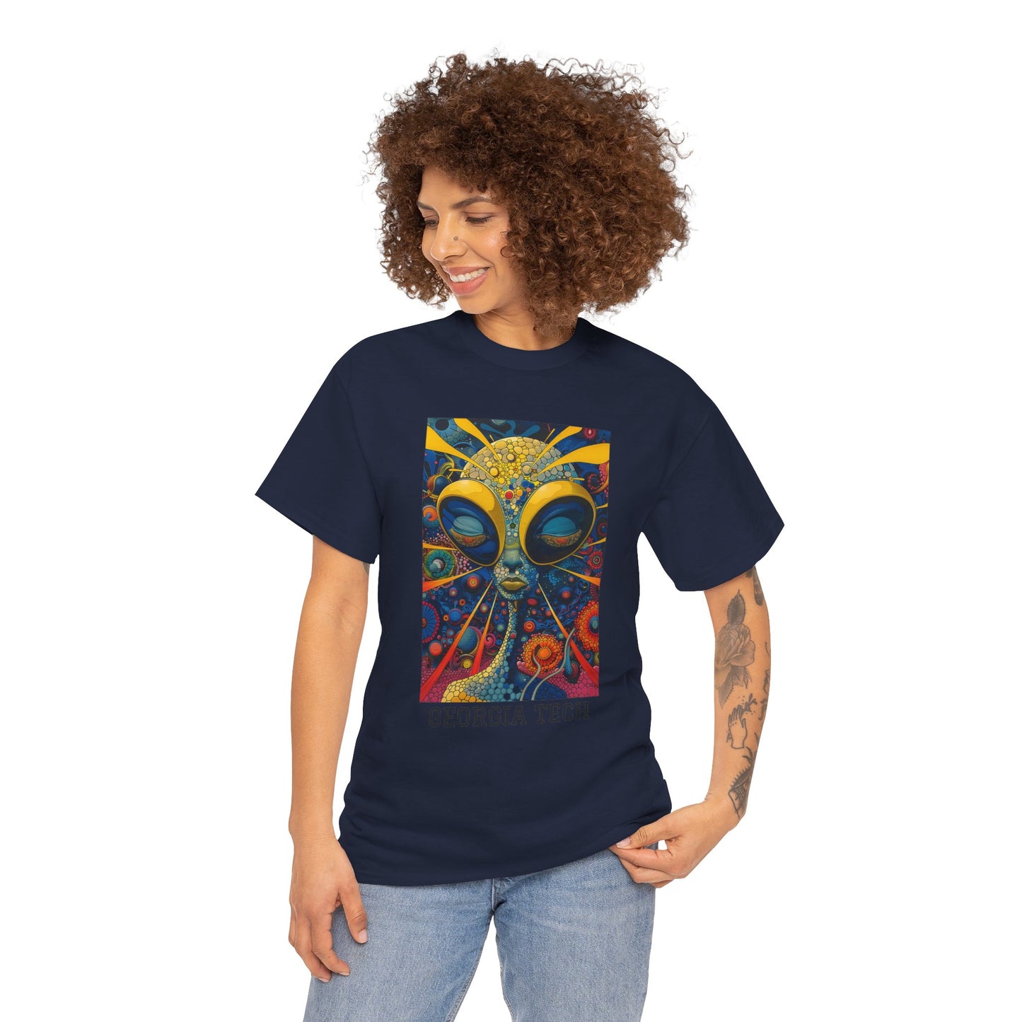 Georgia Tech 04F - Unisex Heavy Cotton Tee - Image on the Front