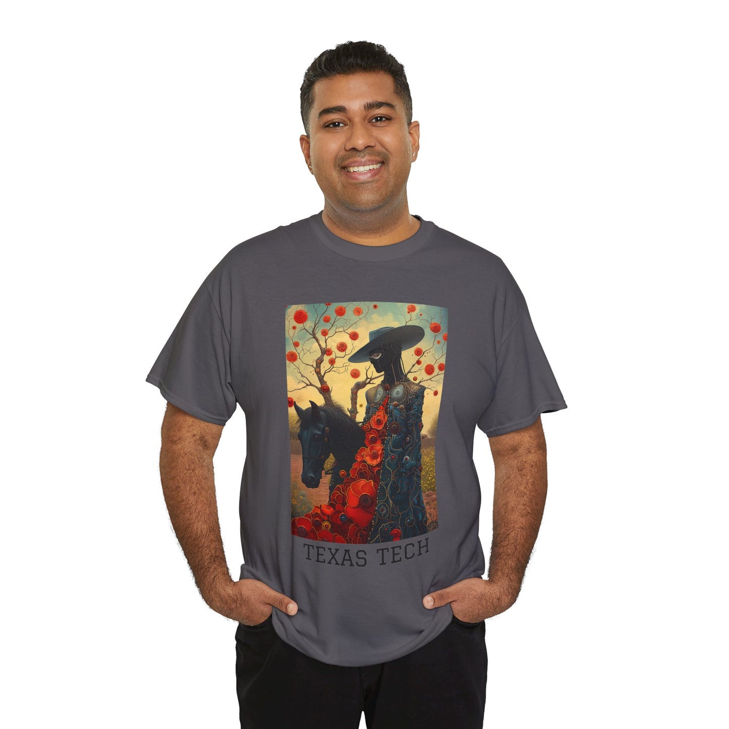 Texas Tech 03F - Unisex Heavy Cotton Tee - Image on the Front