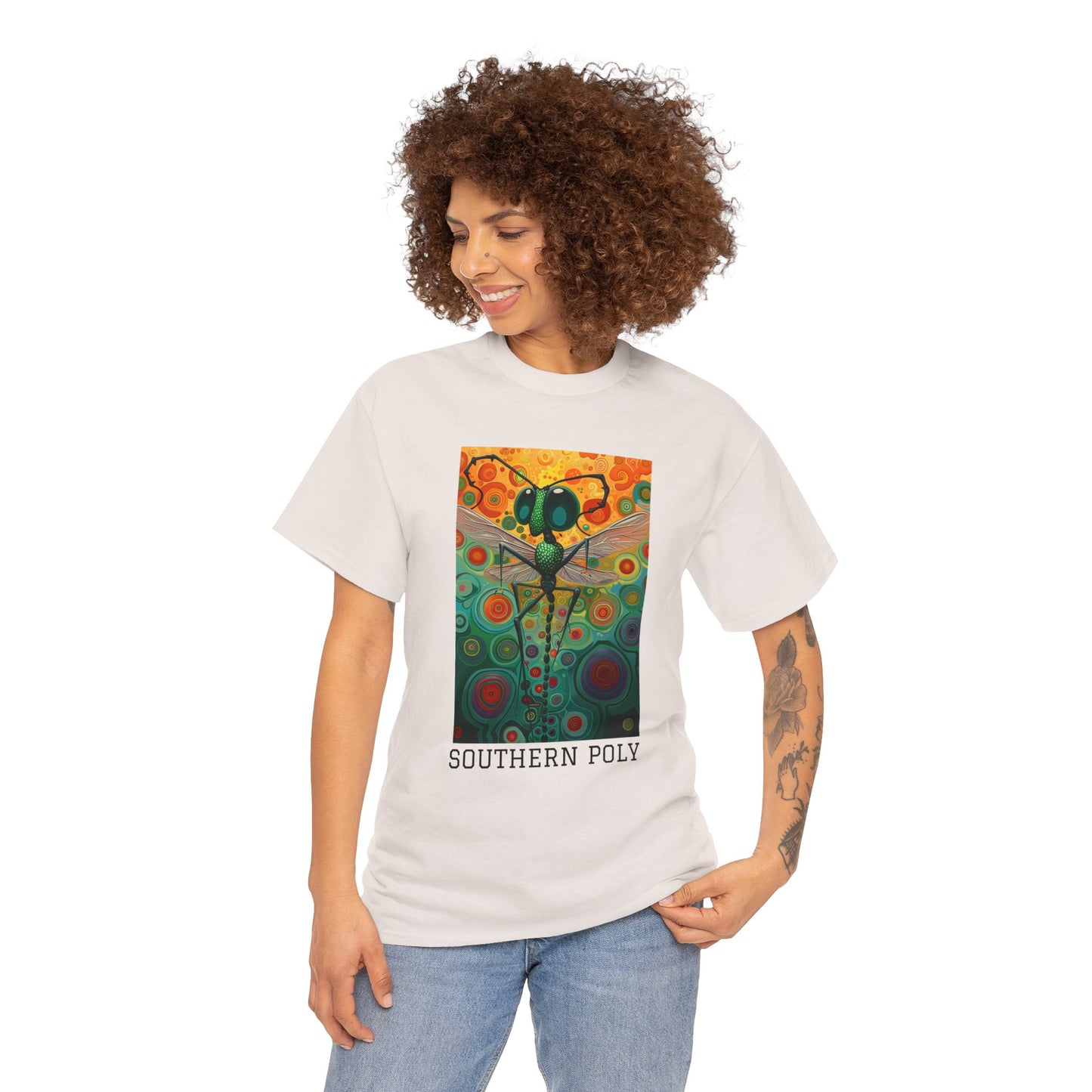 Southern Poly 01F - Unisex Heavy Cotton Tee - Image on the Front