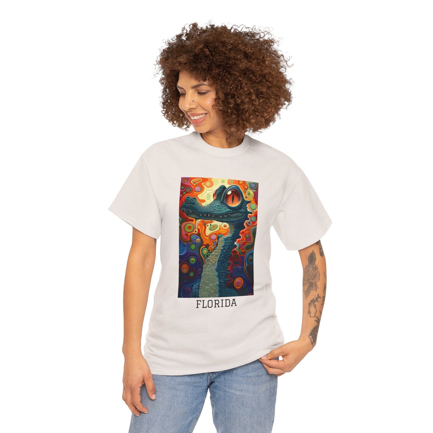 Florida 01F - Unisex Heavy Cotton Tee - Image on the Front