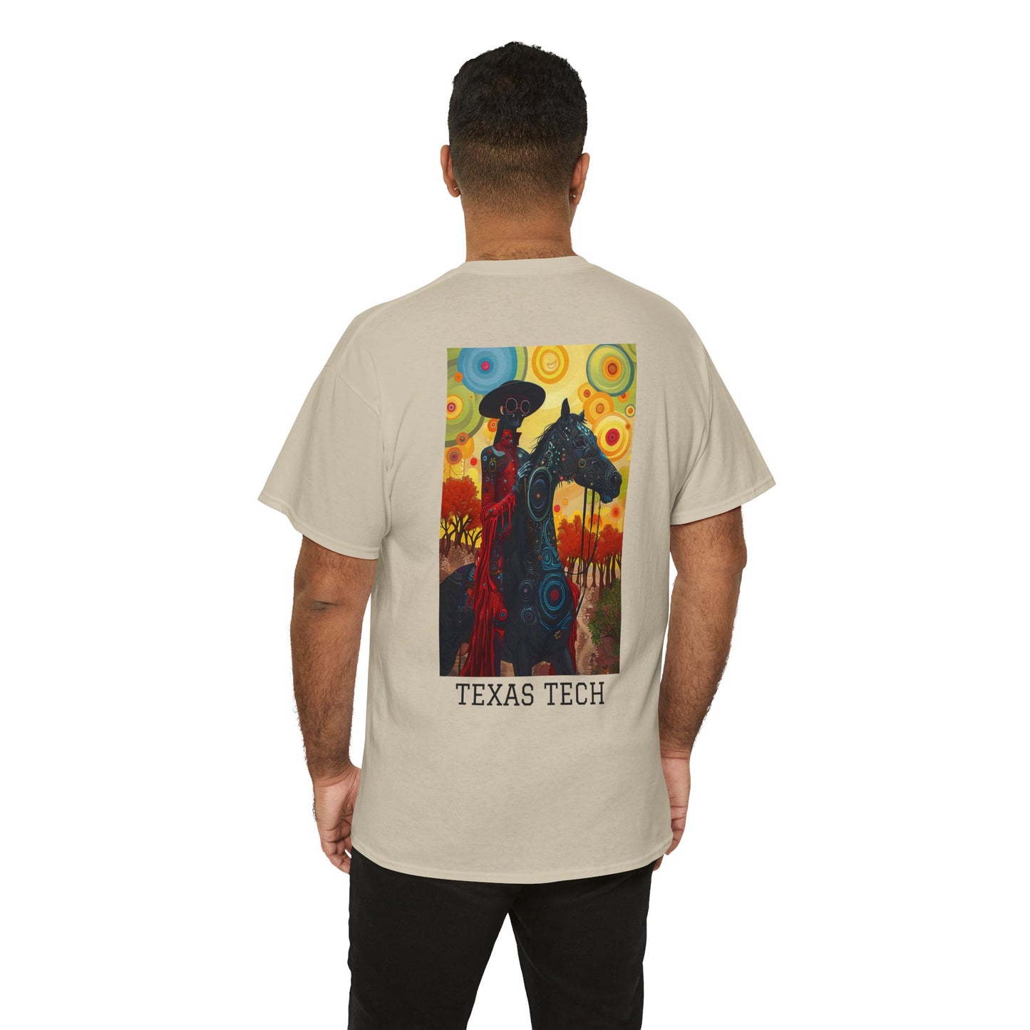 Texas Tech 02B - Unisex Heavy Cotton Tee - Image on the Back