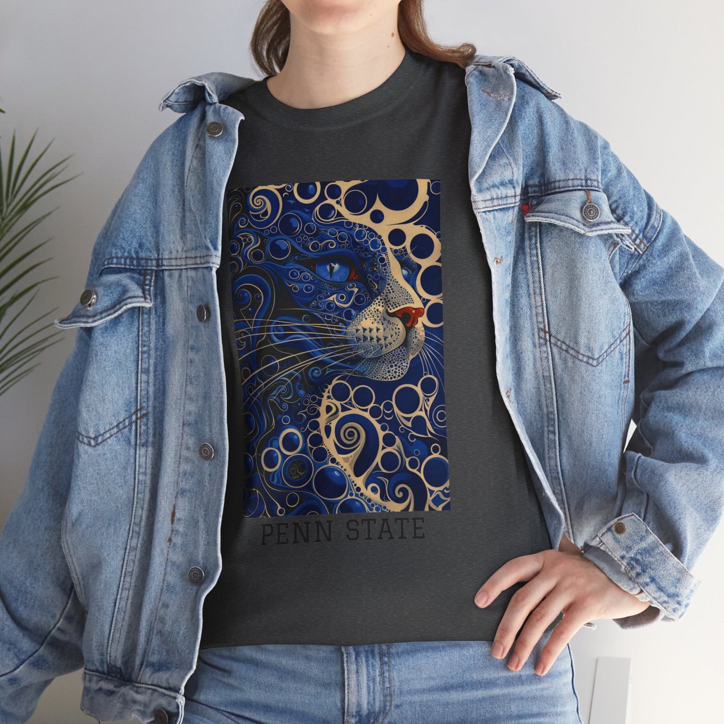 Penn State 01F - Unisex Heavy Cotton Tee - Image on the Front