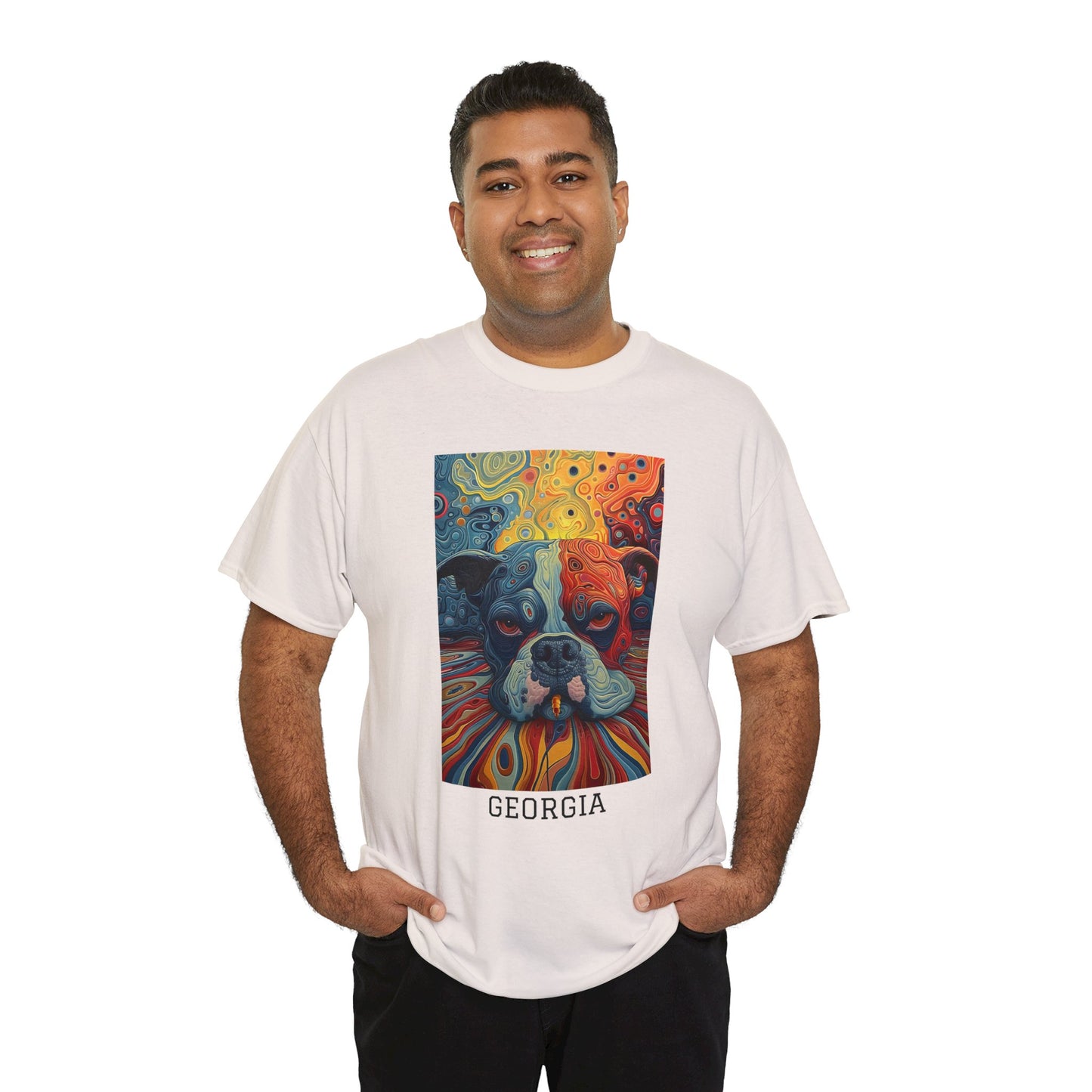 Georgia 03F - Unisex Heavy Cotton Tee - Image on the Front