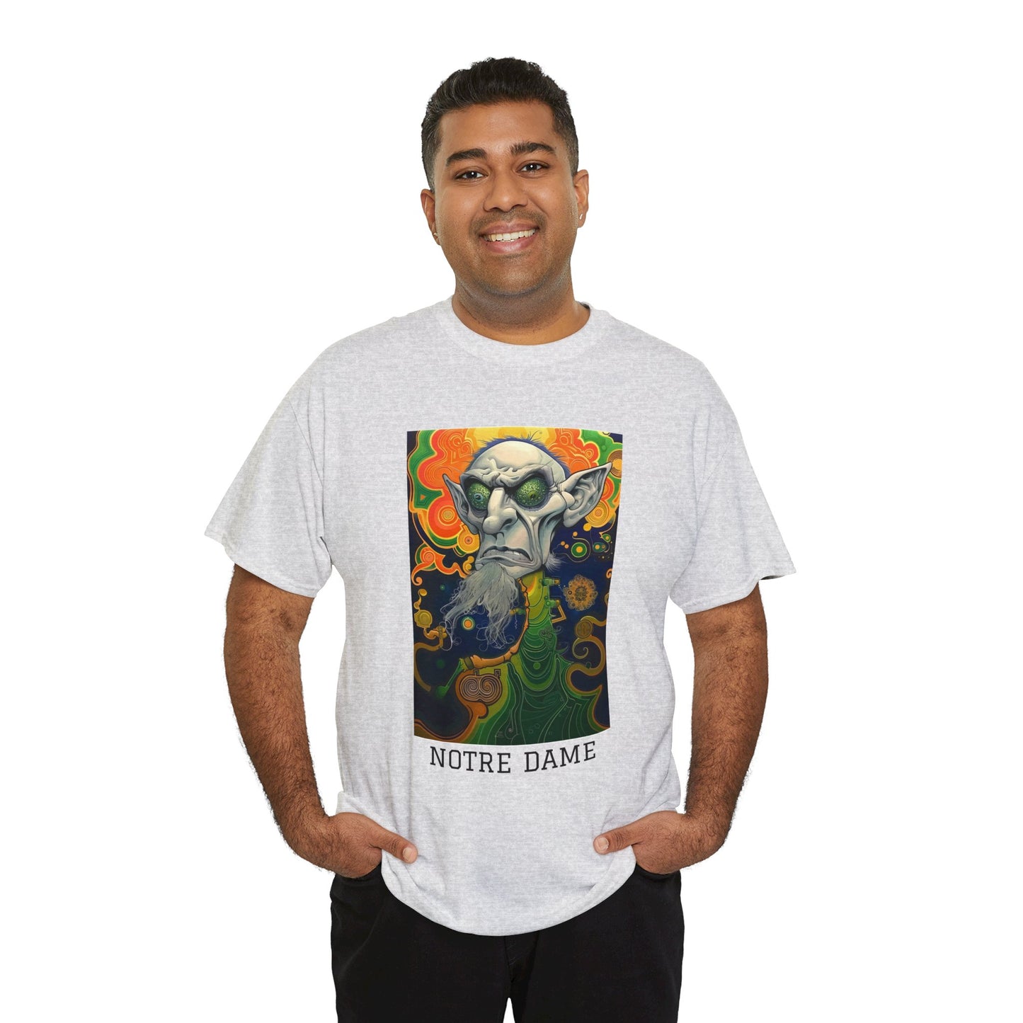 Notre Dame 03F - Unisex Heavy Cotton Tee - Image on the Front