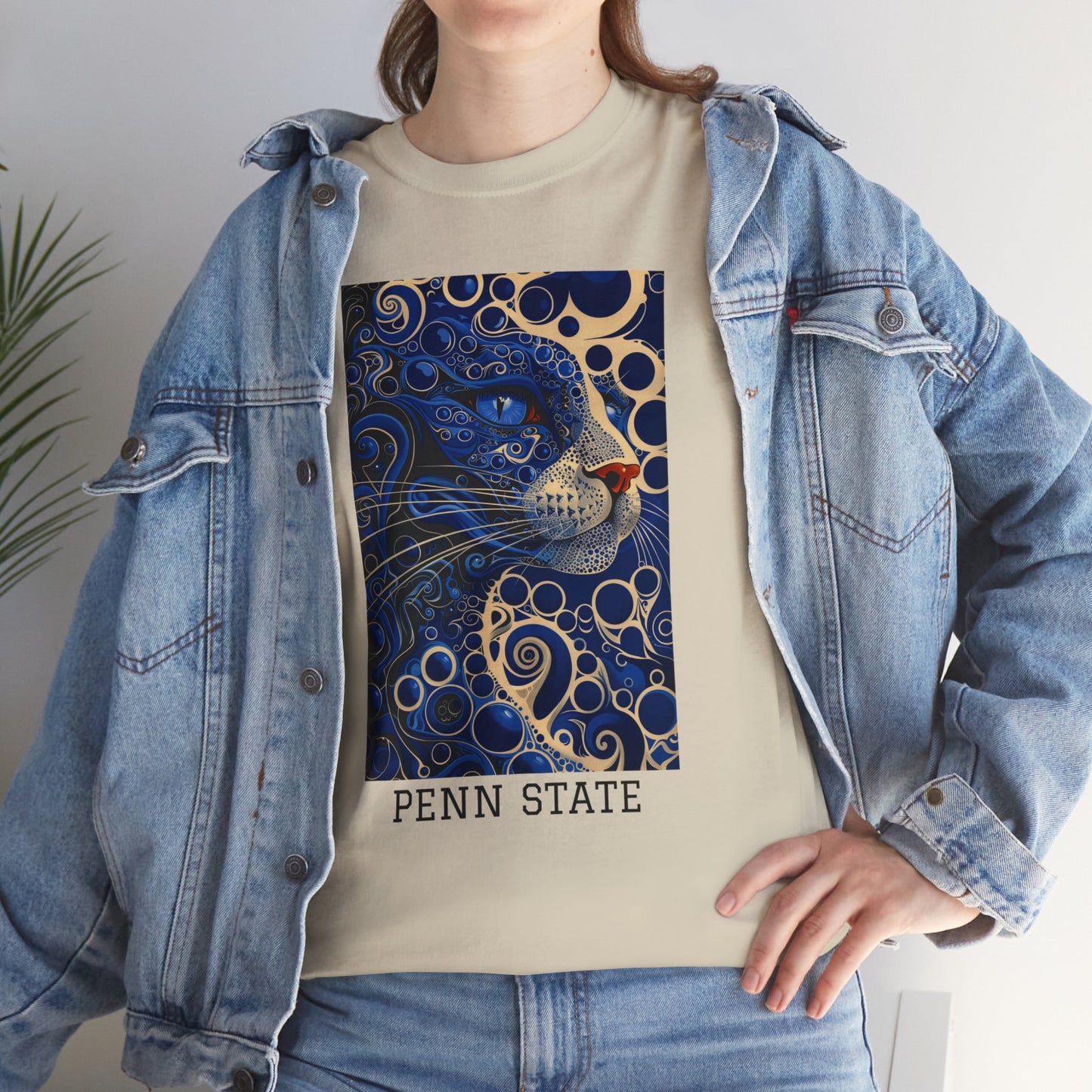 Penn State 01F - Unisex Heavy Cotton Tee - Image on the Front