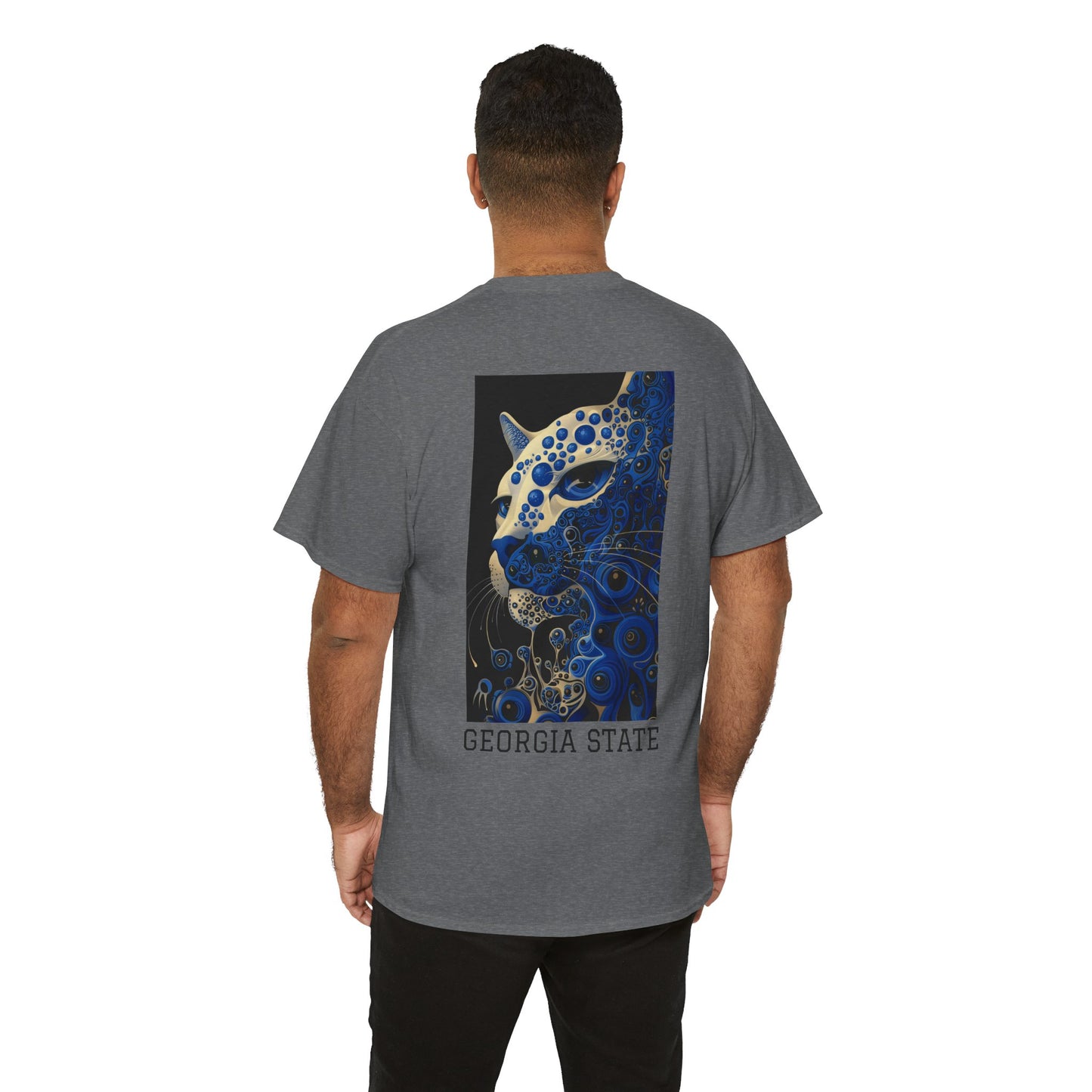 Georgia State 01B - Unisex Heavy Cotton Tee - Image on the Back