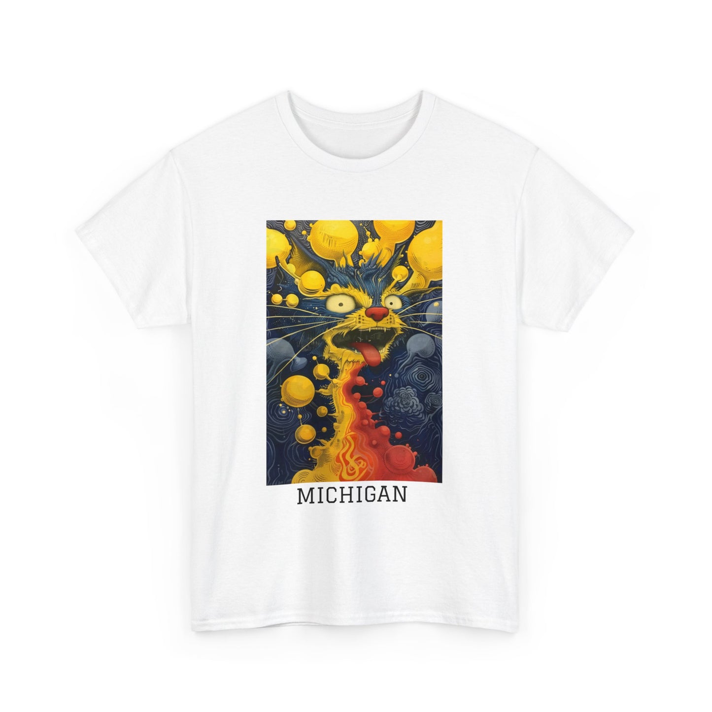 Michigan 01F - Unisex Heavy Cotton Tee - Image on the Front