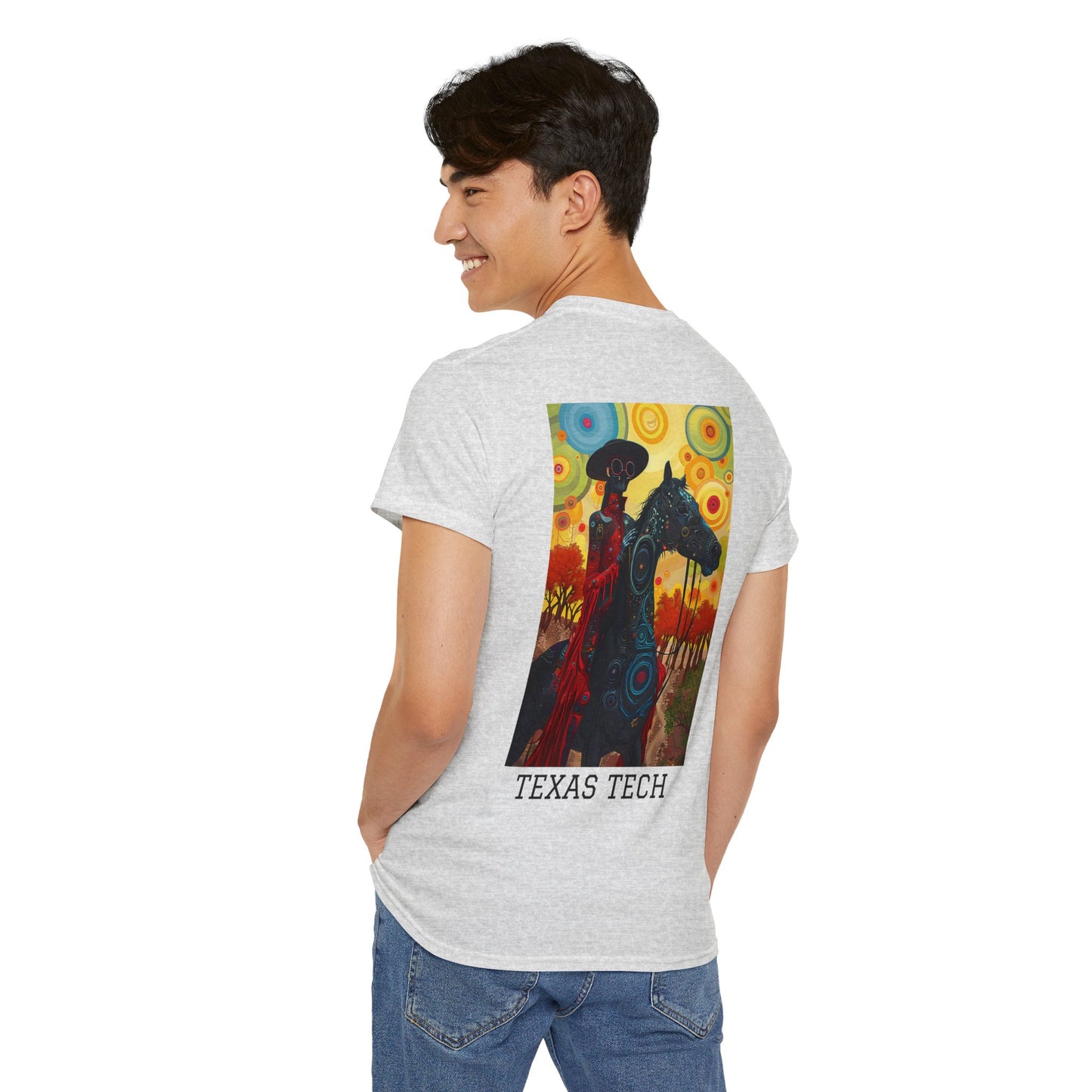 Texas Tech 02B - Unisex Heavy Cotton Tee - Image on the Back