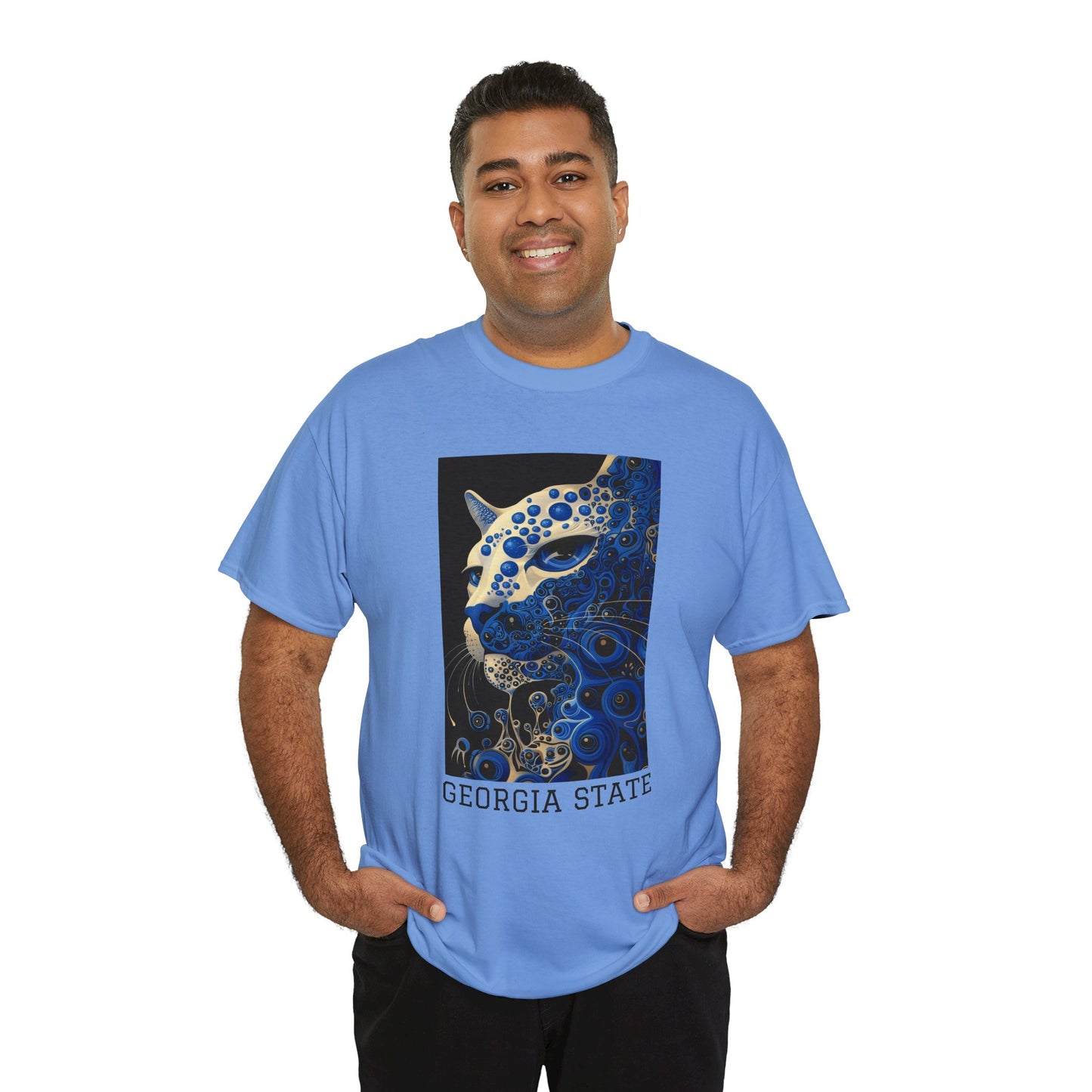Georgia State 01F - Unisex Heavy Cotton Tee - Image on the Front
