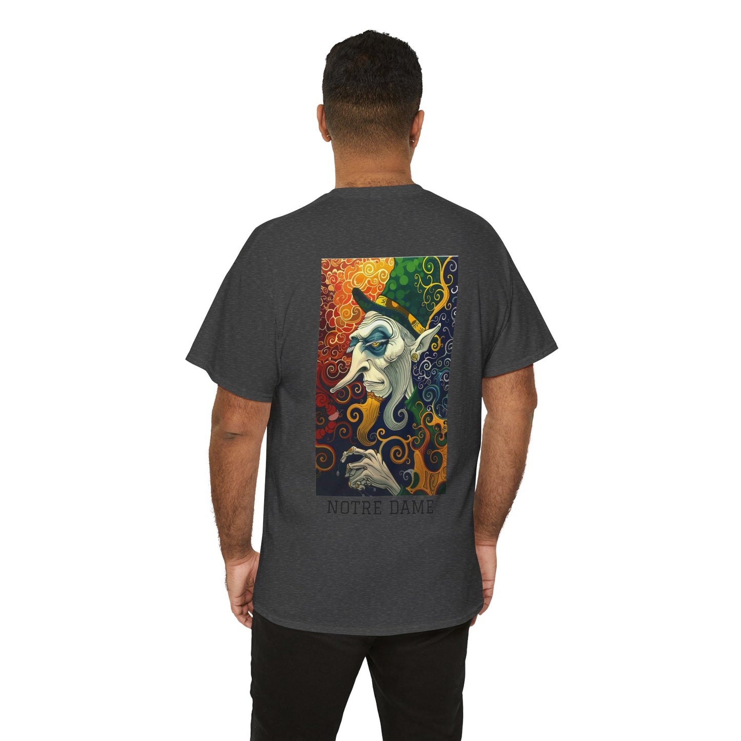 Notre Dame 01B - Unisex Heavy Cotton Tee - Image on the Back