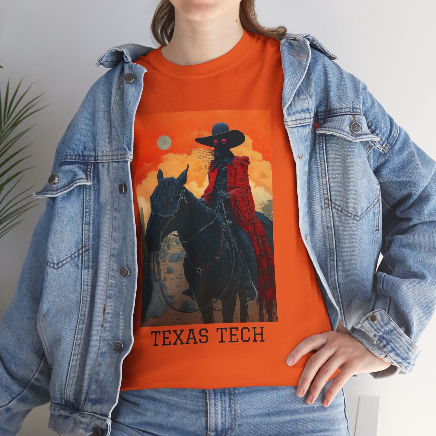 Texas Tech 01F - Unisex Heavy Cotton Tee - Image on the Front
